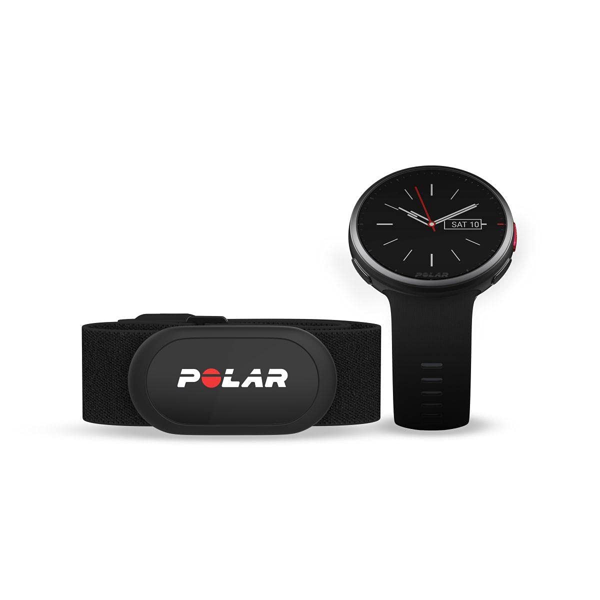 پلار Vantage V2 - ساعت هوشمند چندرشته‌ای حرفه‌ای با فناوری GPS، اندازه گیری ضربان قلب بر مبنای مچ برای دویدن، شنا، دوچرخه سواری، تمرینات تقویتی - کنترل‌های موسیقی، آب و هوا، آگاهی‌های تلفن M-L سیاه
