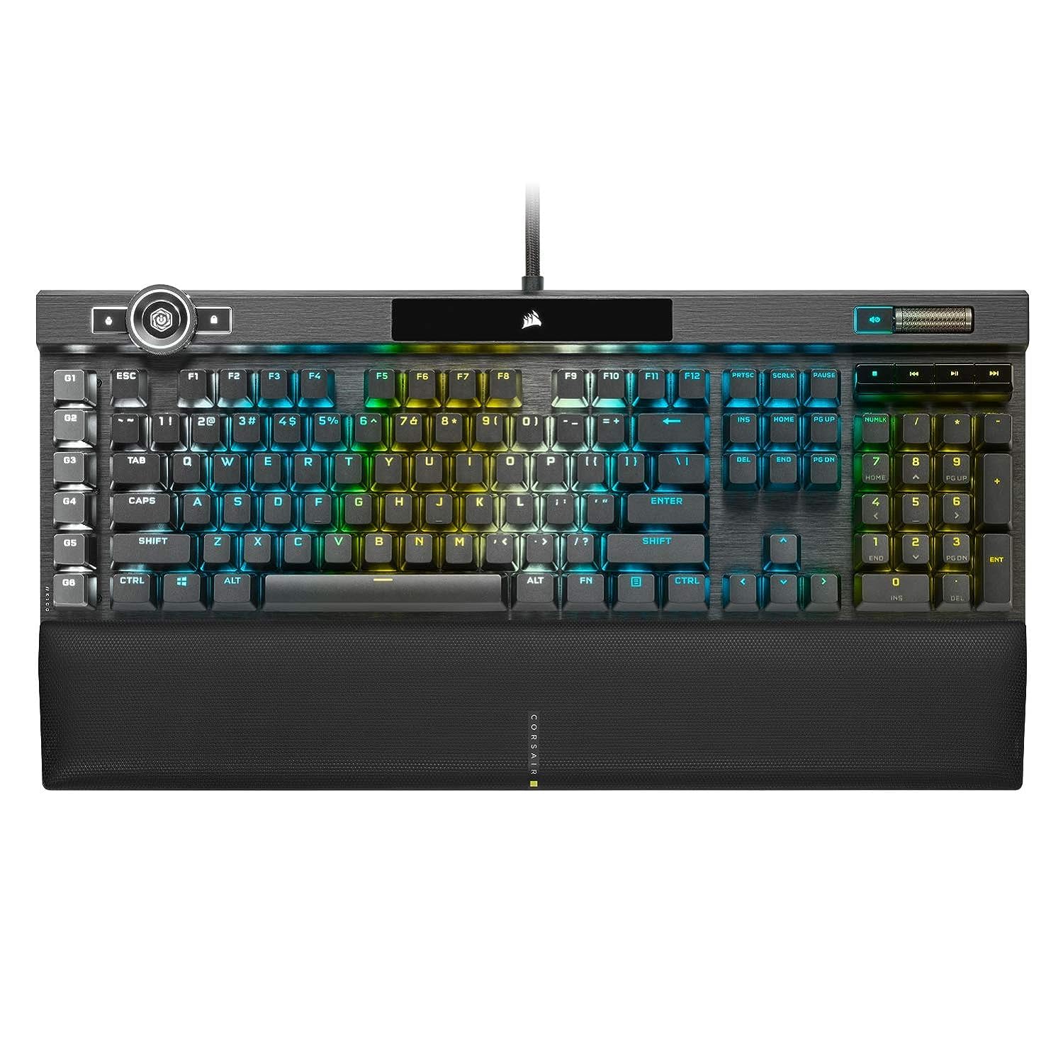 Corsair K100 Rgb Optical-Mechanical Gaming Keyboard, Backlit Rgb Led, Corsair Opx Keyswitches, Black contemporary OPX Optical Switches