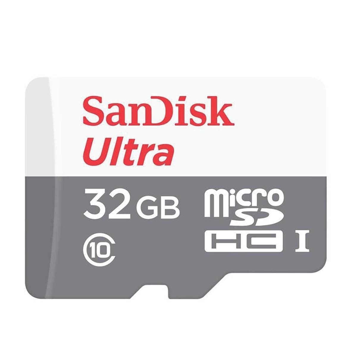 کارت حافظه SanDisk Ultra 32GB microSDHC UHS-I با آداپتور 100MB/s - SDSQUNR-032G-GN3MA