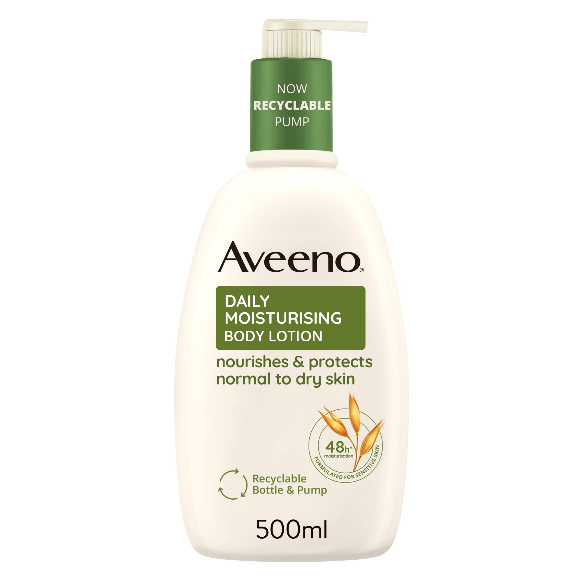 لوسیون روزانه مرطوب کننده بدن Aveeno، با جو دلنشین و مرطوب کننده های غنی، مناسب برای پوست حساس، تغذیه و حفاظت از پوست، بدون عطر، ۵۰۰ میلی لیتر