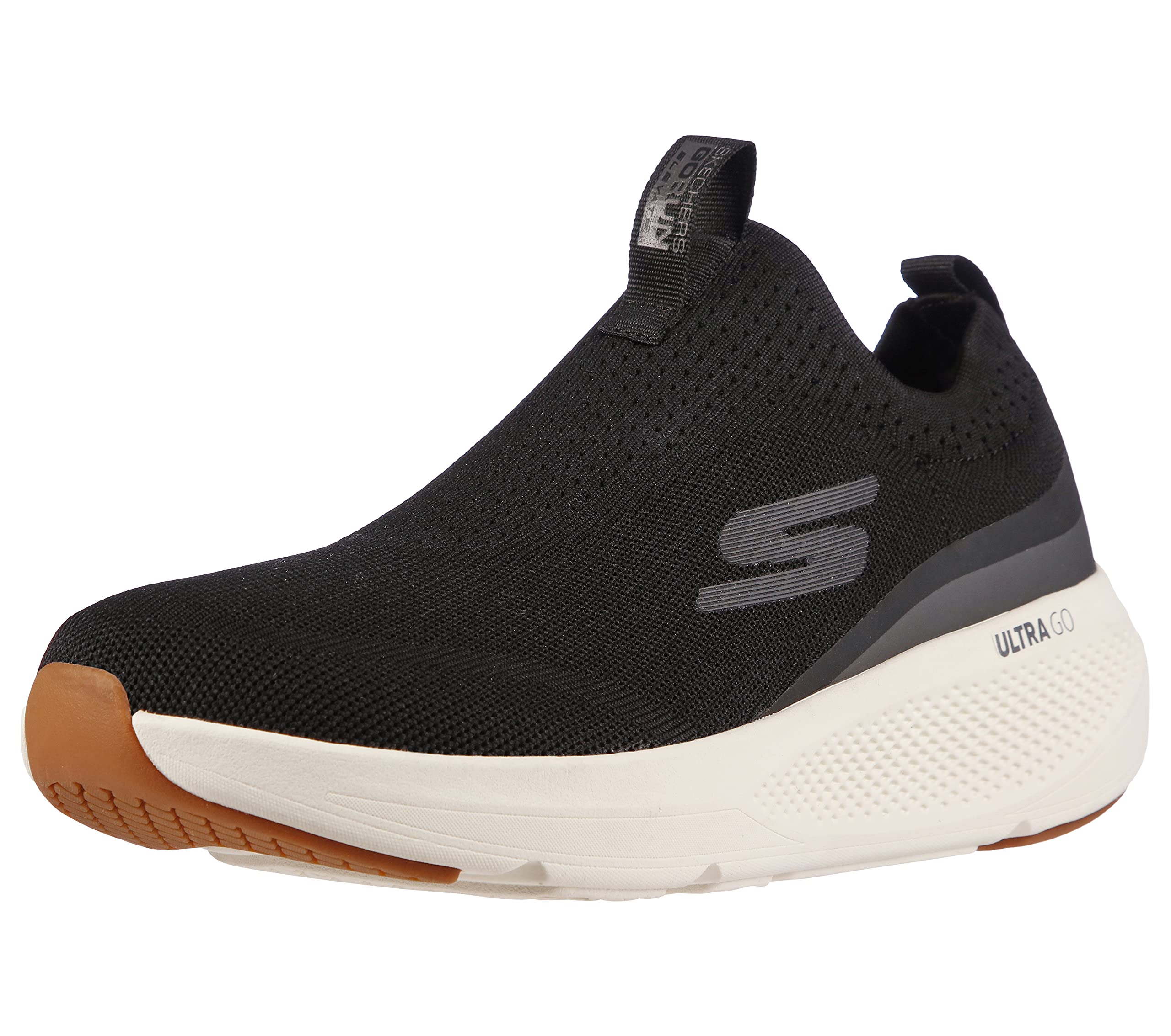 Skechers Gorun Elevate - کفش ورزشی عملکردی بدون بند برای دویدن و پیاده‌روی، کتانی مردانه، سایز 44.5 (EU)، مشکی/سفید