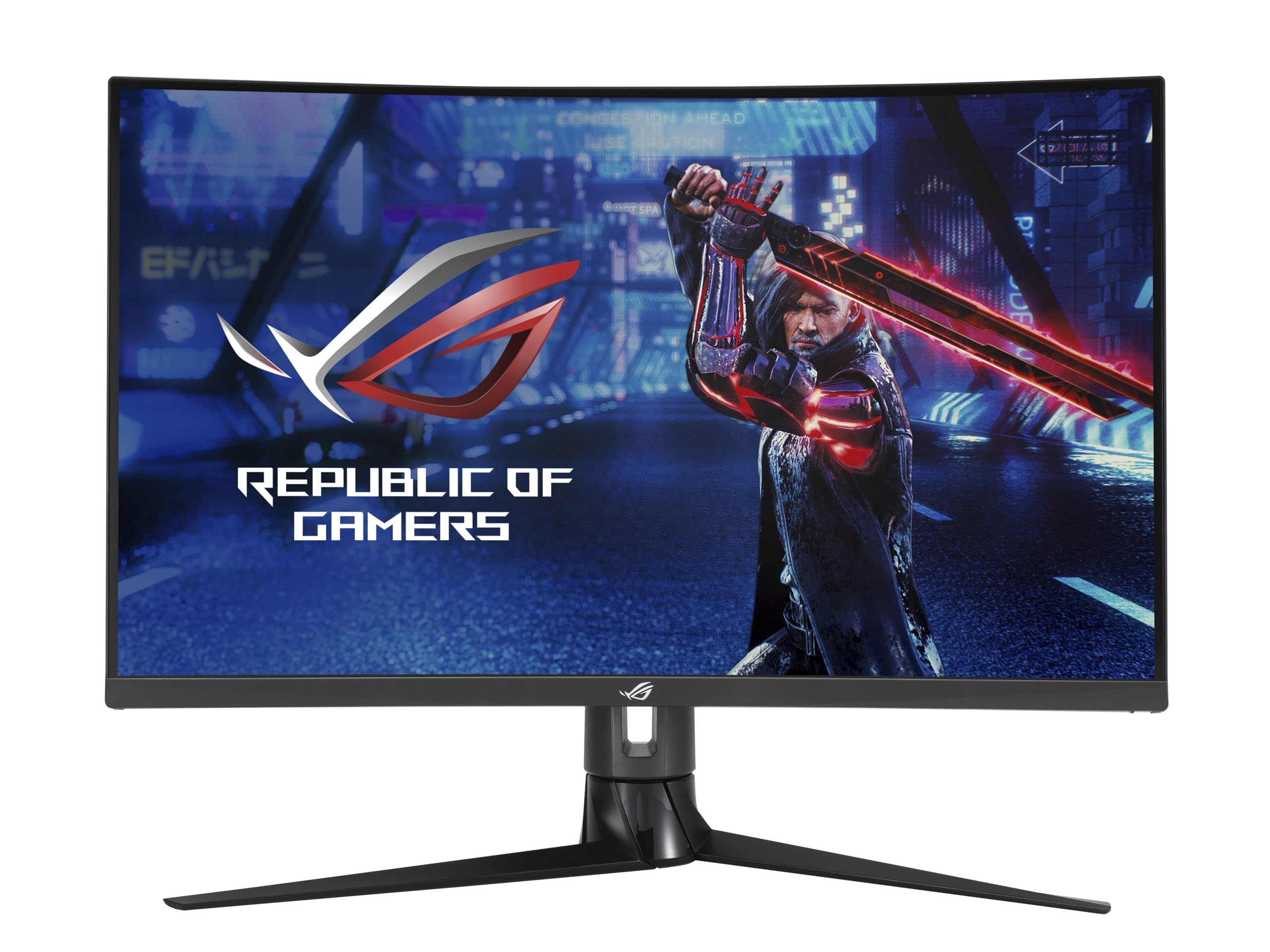 مانیتور بازی ASUS ROG Strix XG32VC منحنی - 31.5 اینچ وضوح WQHD (2560 × 1440) ، 170Hz * (بالاتر از 144Hz) ، 1ms MPRT ، ELMB Sync ، FreeSync Premium Pro ، DisplayHDR™ 400 ، USB Type-C ، پشتیبانی KVM 32 اینچ QHD منحنی 170Hz