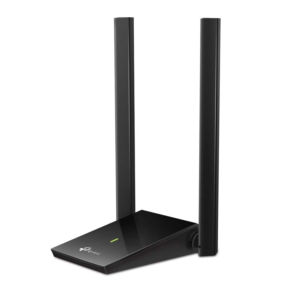 آداپتور WiFi یو اس بی TP-Link، AC1300Mbps دو باند دوگانه با آنتن 5dBi بازدهی بالا 2.4 گیگاهرتز/5 گیگاهرتز برای کامپیوتر رومیزی (آرچر T4U پلاس) - پشتیبانی از ویندوز 11/10، مک او اس 10.9-10.14 AC1300 دو باند