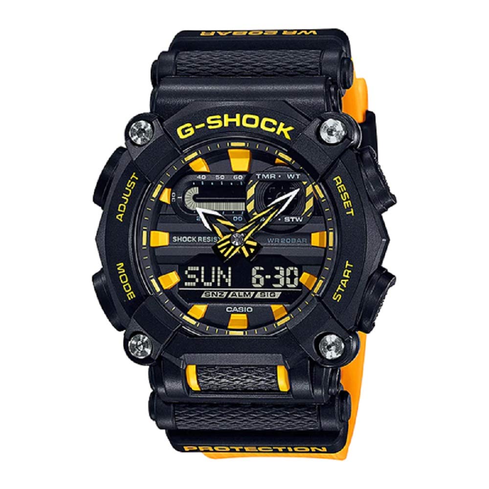 ساعت دیجیتال و آنالوگ Casio G-Shock با زمان جهانی - زرد