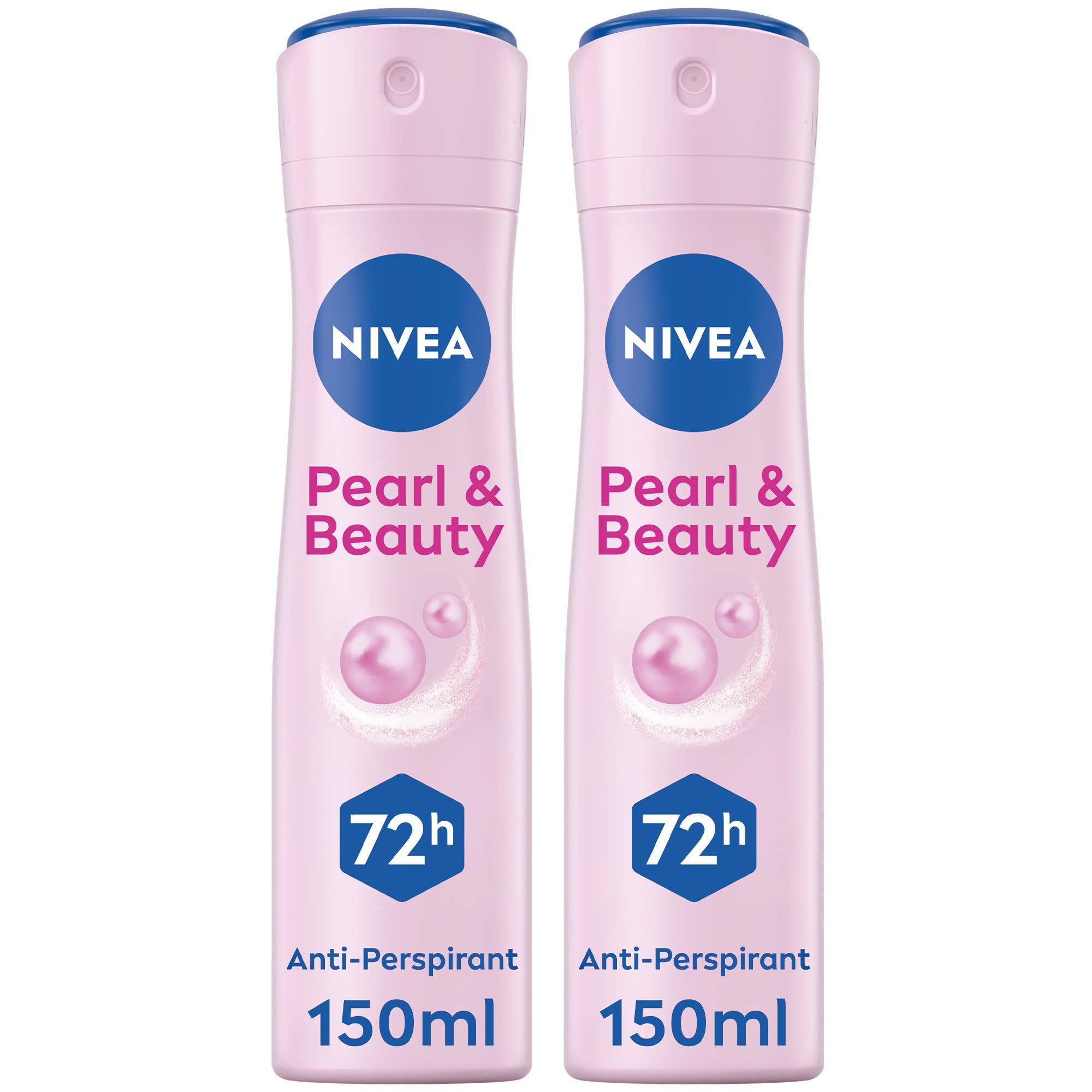 اسپری ضد تعریق و دئودورانت NIVEA Pearl & Beauty برای زنان، نرم و صاف، حفاظت فعال 48 ساعته، بدون الکل، با عصاره مروارید و روغن آووکادو، 2x150 میلی‌لیتر، بسته‌ی 2 عدد 2 x 150 میلی‌لیترست.