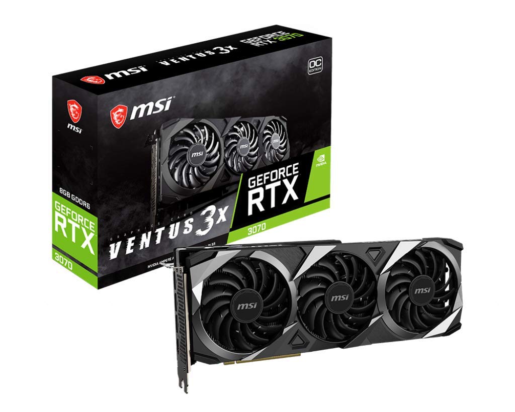 کارت گرافیک MSI گیمینگ GeForce RTX 3070 8GB GDRR6 256‑بیت HDMI/DP، فن TORX 3.0، معماری Ampere، اورکلاک (RTX 3070 VENTUS 3X OC)