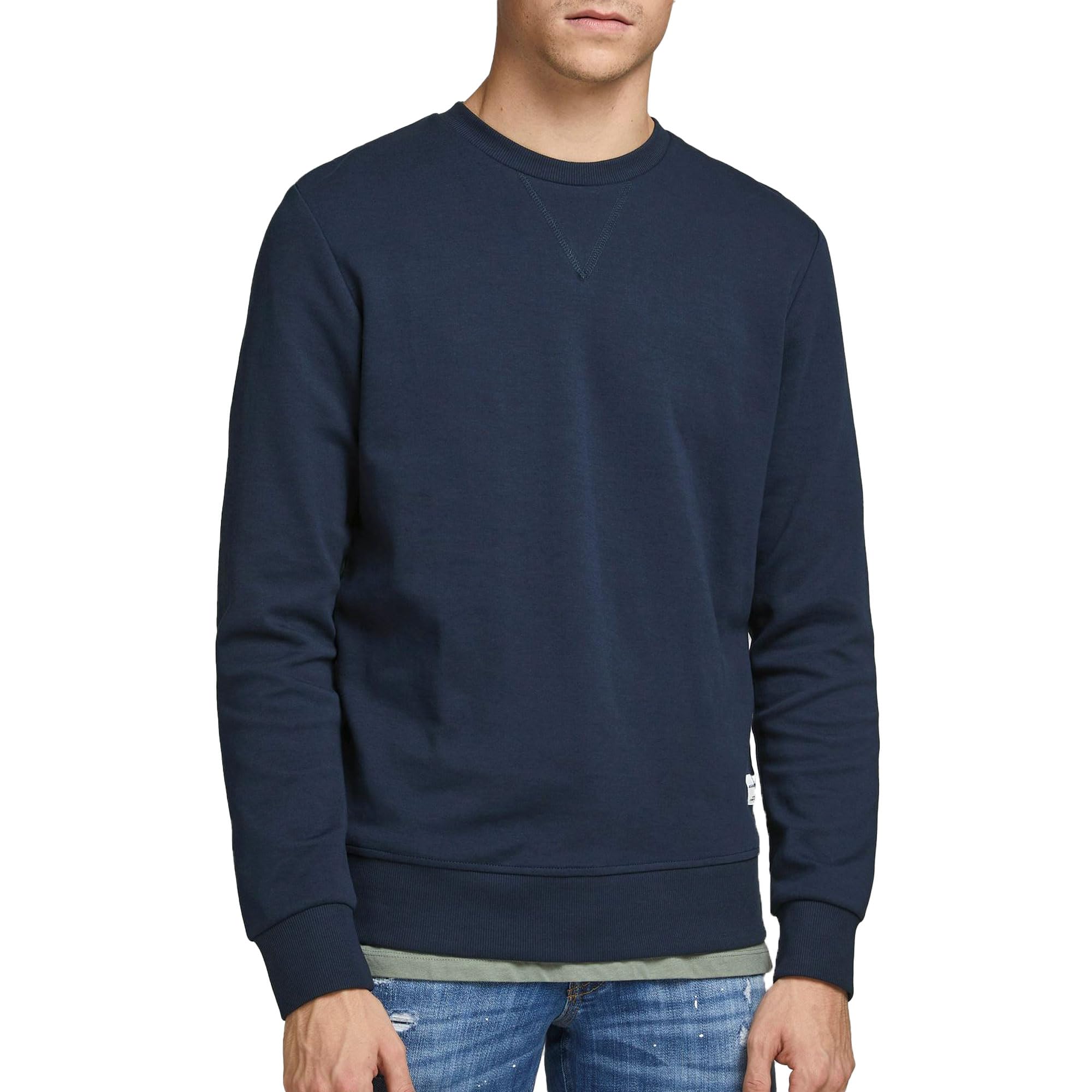 پلیور جک و جونز مردانه مدل JJEBASIC SWEAT CREW NECK NOOS (بسته‌ای 1 عددی) سایز XL رنگ نیوی بلیزر