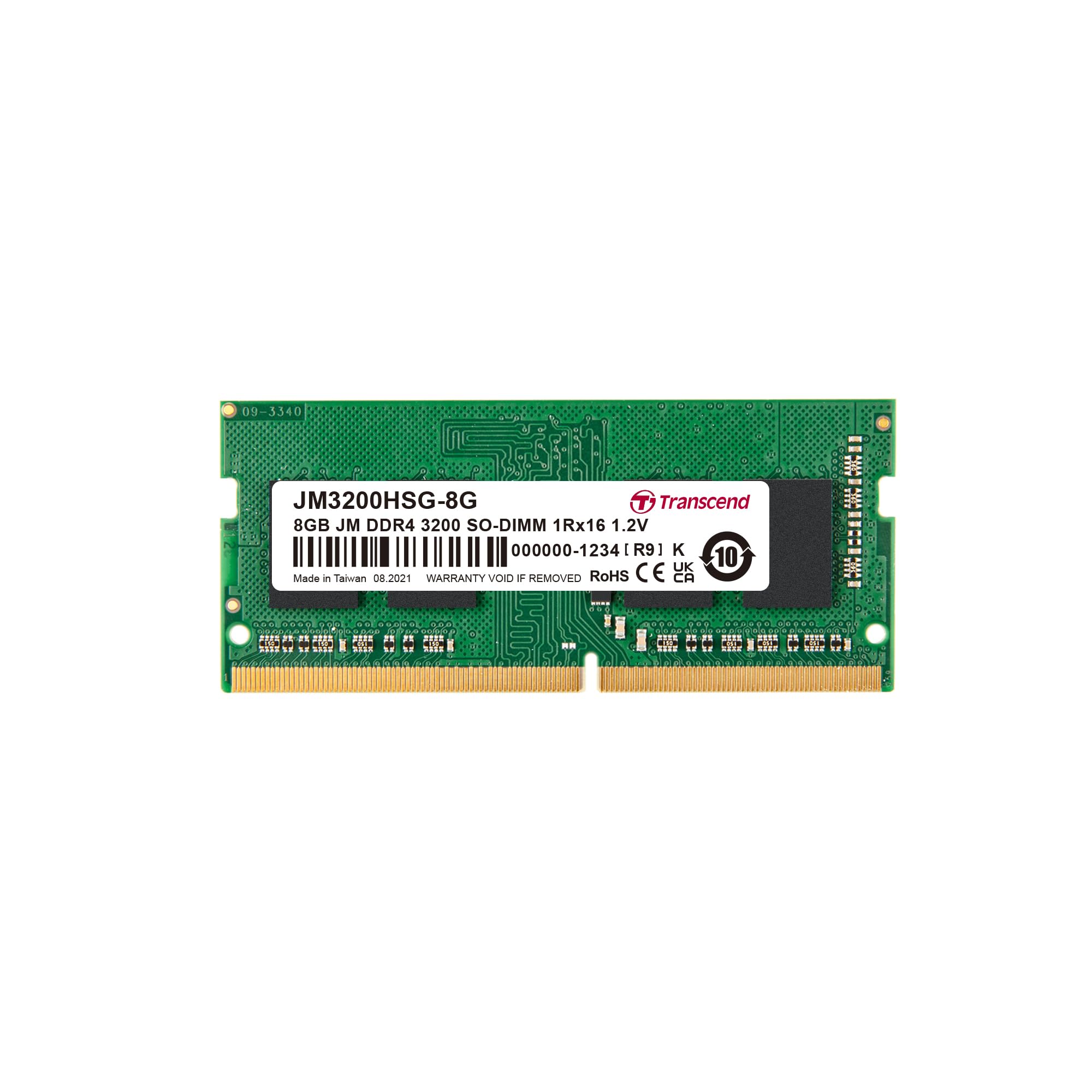 انتقال دادن., ترنسند JM3200HSG8G JetRAM SODIMM 8 گیگابایت DDR4 3200 مگاهرتز 1Rx16 1Gx16 CL22 1.2 ولت چند رنگ (رنگی) 8 گیگابایت (1 x 8 گیگابایت) 260 پین SO-DIMM