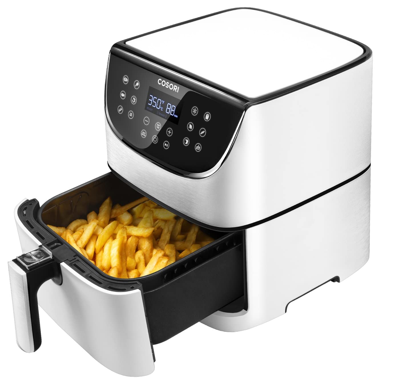 COSORI Air Fryer با کتاب طرز تهیه صد دستور العمل، 1700 وات Max XL 5.5 لیتری دیجیتال لمسی اون با 11 تنظیم از پیش تعیین شده، پخت حرارتی بدون روغن، سبد ضد چسب، بدون BPA و PFOA، رنگ استاندارد سفید