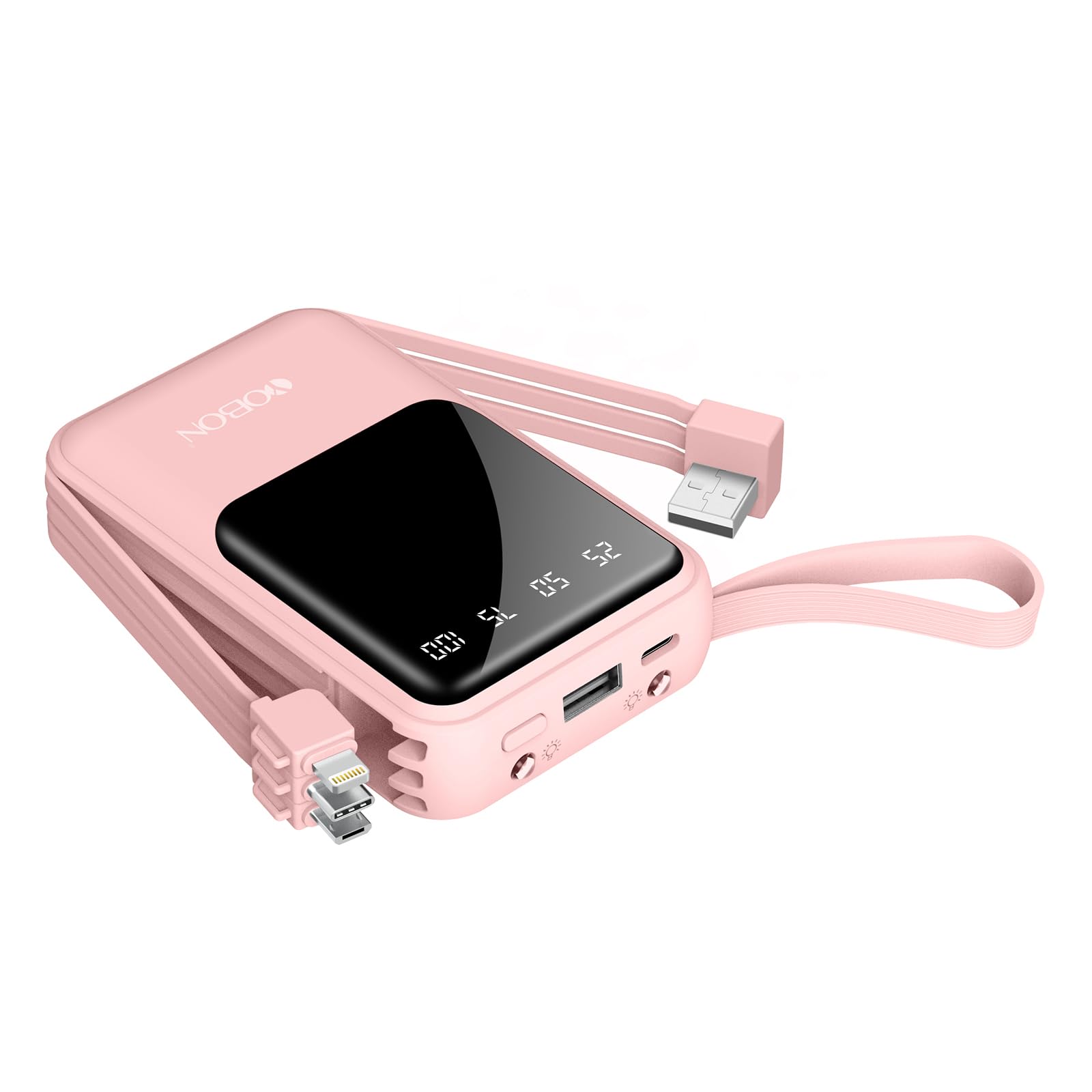 شارژر تلفن همراه 10000 میلی آمپر شارژ سریع 3.0 بانک انرژی USB صفحه نمایش LED بانک انرژی خارجی سازگار با گوگل LG اندروید سامسونگ گلکسی نینتندو سویچ (صورتی)