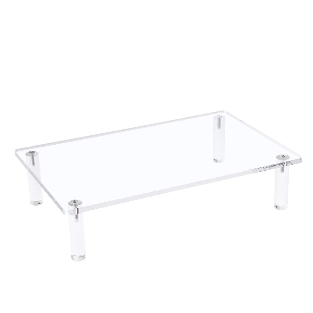 Sumerflos Clear Acrylic Monitor Laptop Stand, Sturdy and Save Space Computer Laptop Monitor Riser Stand for Home Office Desktop Universal Stand with Anti-Slip Pads