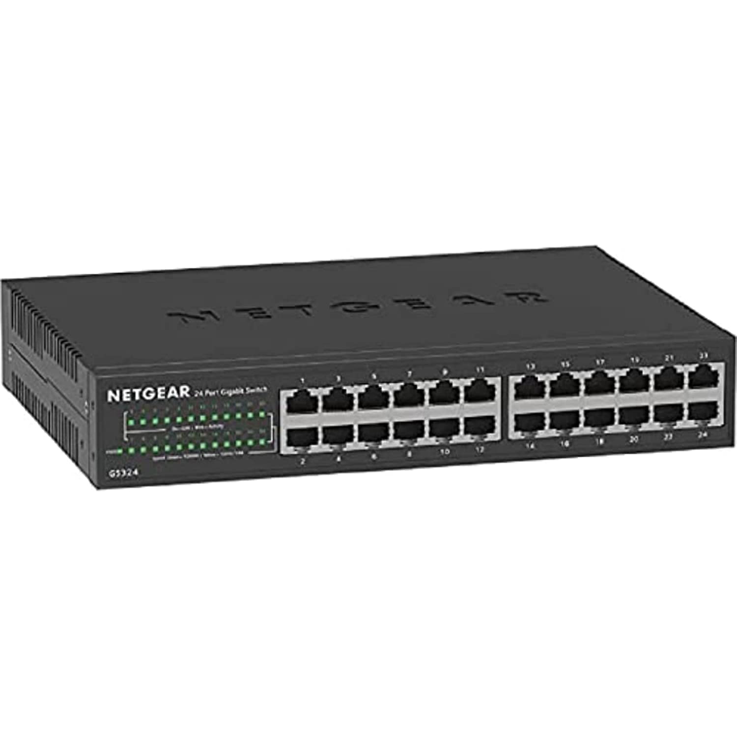 سوییچ بدون مدیریت اترنت 24 پورت NETGEAR (GS324) - دسکتاپ/رک‌مونت، قاب فلزی قوی بدون فن شناور 24 پورت