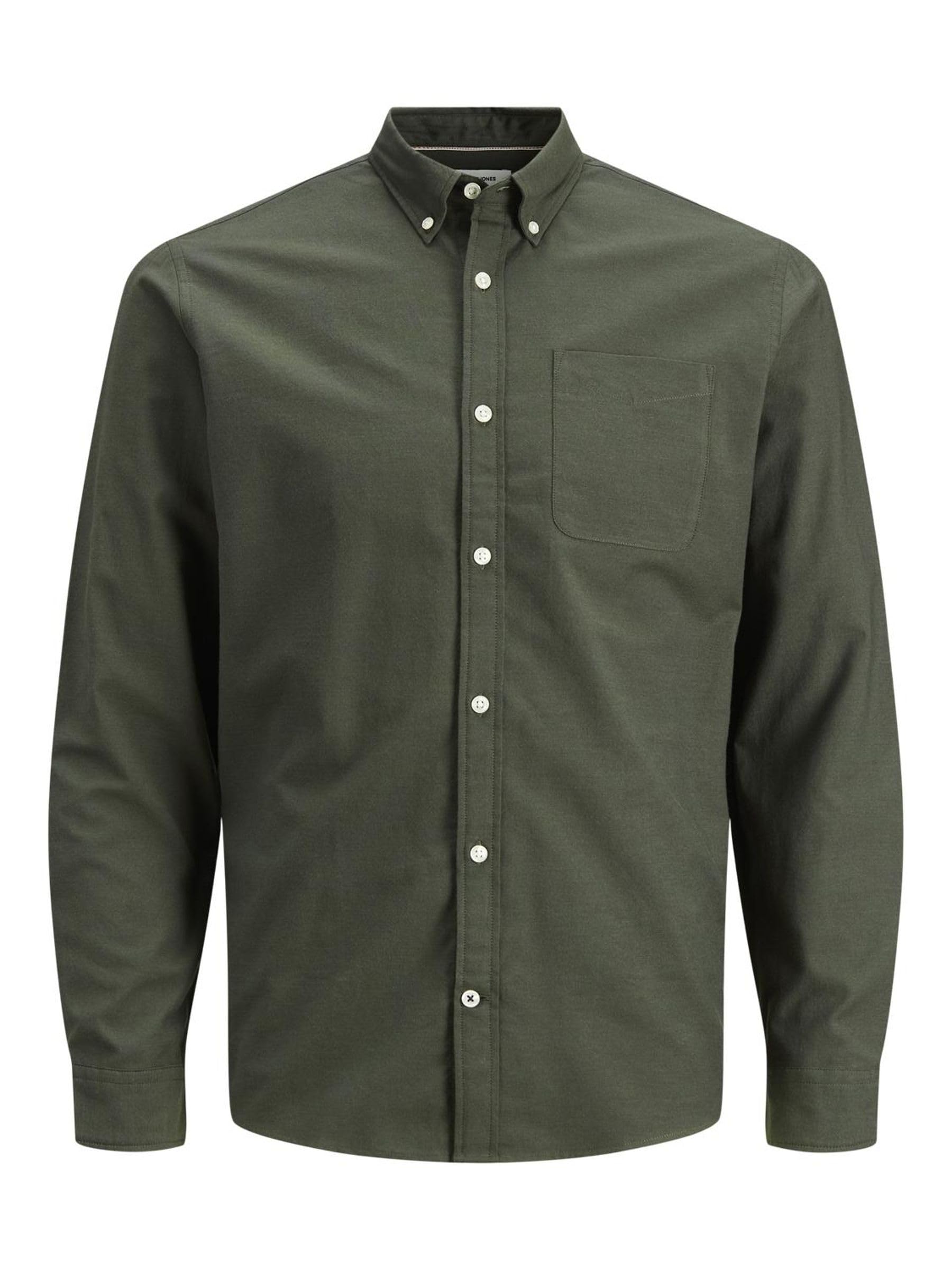 پیراهن مردانه JACK & JONES مدل Jjeoxford L/S Noos، سایز S رنگ سبز شب جنگلی
