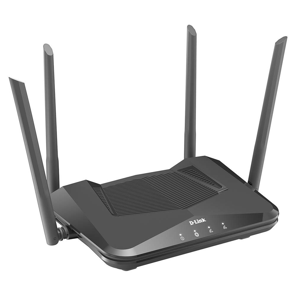 ریلی مسج Wire ای 6 روتر D-Link AX1800 Mesh کنترل صدا بیسیم دو بانده بازی گیگابیت شبکه اینترنتی برای خانه (DIR-X1870-US) مشکی روتر گیگابیت AX1800