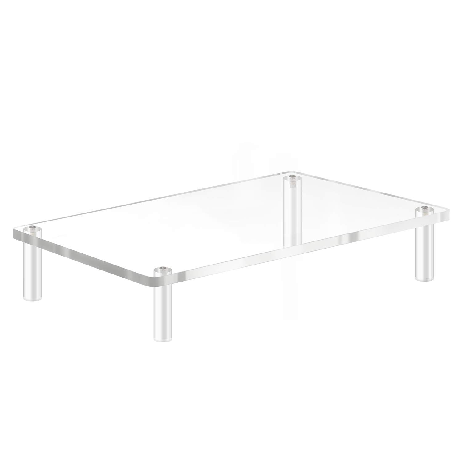 پایه مانیتور اکریلیک Yestbuy Stand Stand، پایه مانیتور کامپیوتر شفاف، پایه منظم میز برای لوازم دفتر، چاپگر، دفترچه راهنما و تمامی صفحه نمایش صفحه صاف، پایه مانیتور ارگونومیک 15x9.3 اینچ