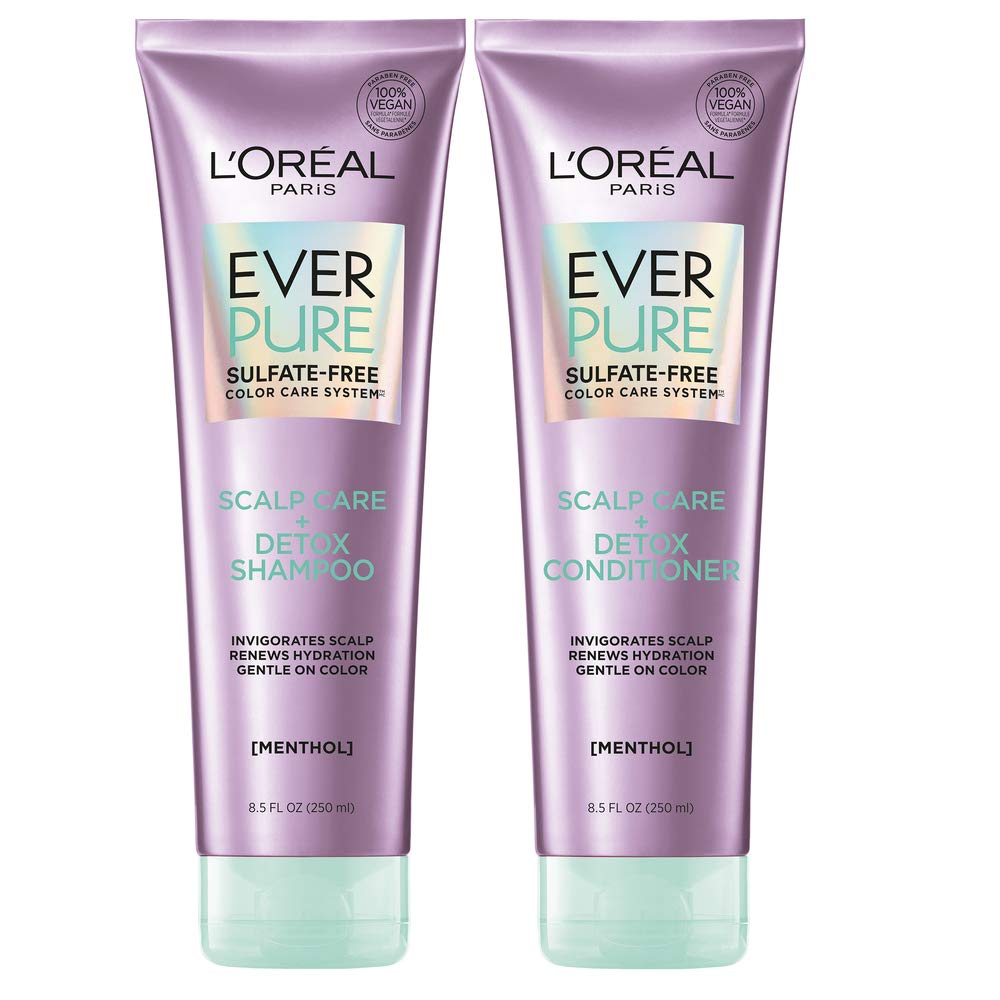 شامپو و کاندیشنر بی‌سولفات L'Oréal Paris EverPure Scalp Care + Detox با حجم 8.5 اونس (مجموعه 2 عدد)