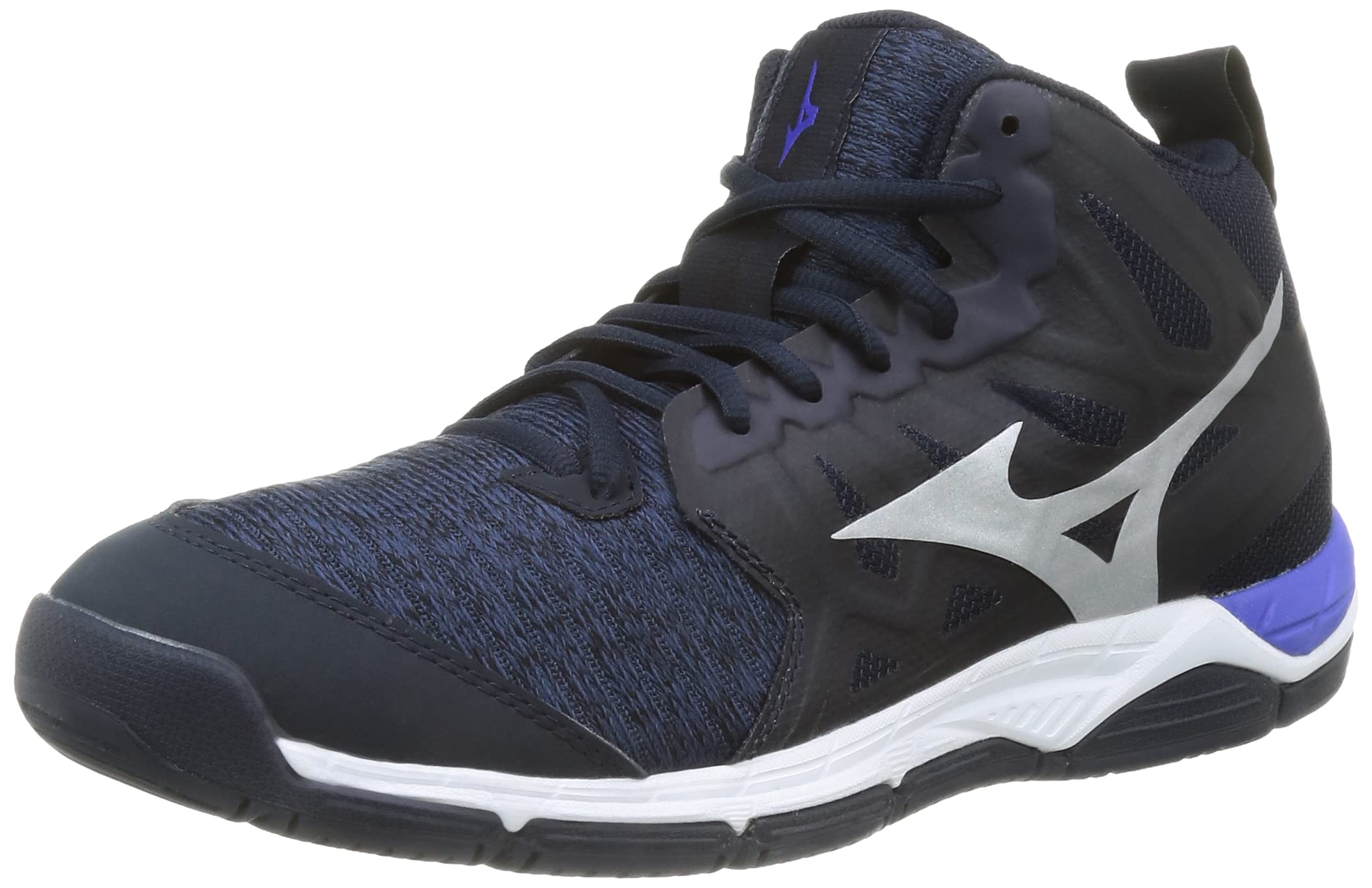 کفش والیبال مردانه Mizuno Wave Supersonic 2mid اندازه 46 اروپا رنگ آبی اسمانی، نقره‌ای و بنفش