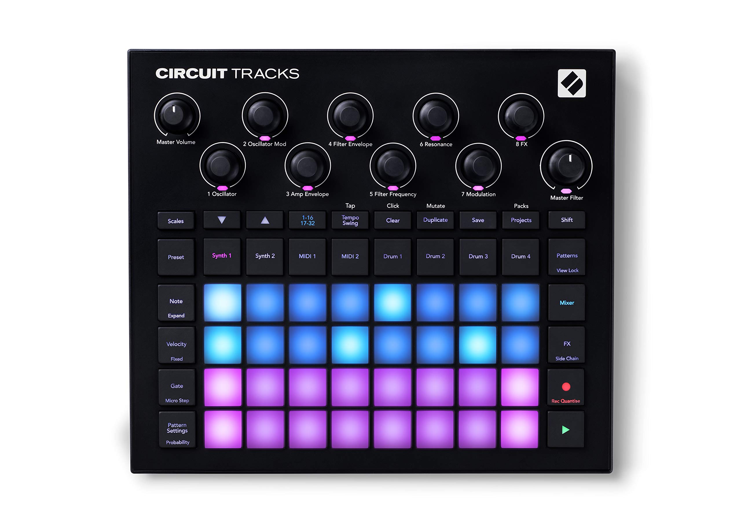 Groovebox Sequencer With Synth Tracks، MIDI Tracks And Drum Tracks Electronic Music Making
