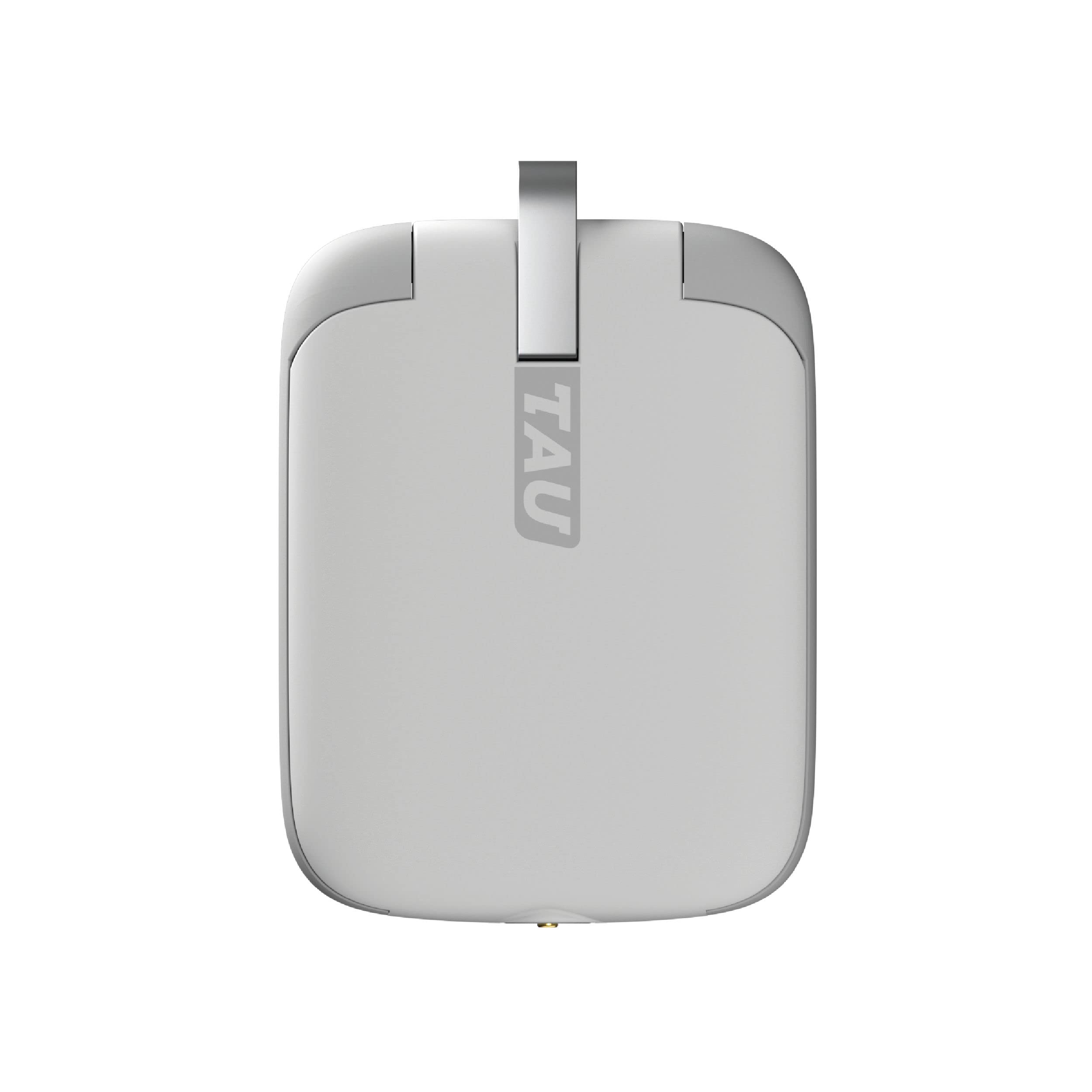 Rolling Square - تAابان قابل حمل پاور بانک با نوع نوردهی، کابل MicroUSB و USB-C همراه، 1400 میلی آمپر ساعت، پایه شارژ هوشمند رنگ سفید