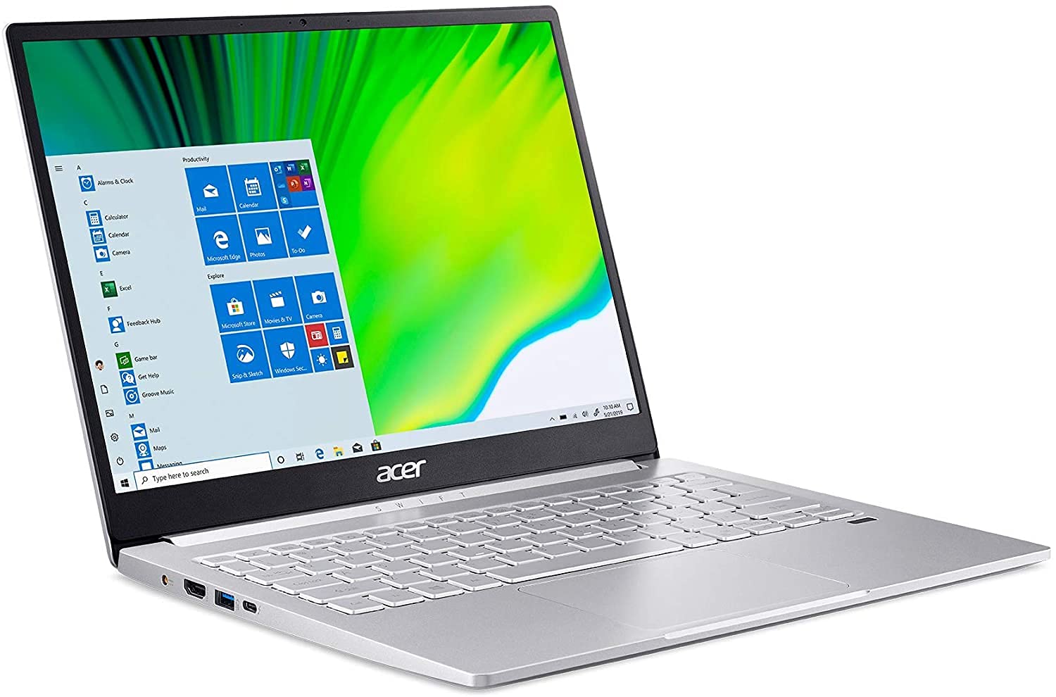 لپ تاپ نازک و سبک ايسر Swift 3 Intel Evo، 13.5 اينچ 2256 x 1504 IPS، Intel Core i7-1165G7، گرافيك Intel Iris Xe، 8 گيگابايت LPDDR4X، 512 گيگابايت NVMe SSD، Wi-Fi 6، خواننده اثر انگشت، صفحه کليد پشت‌نورده، مدل SF313-53-78UG