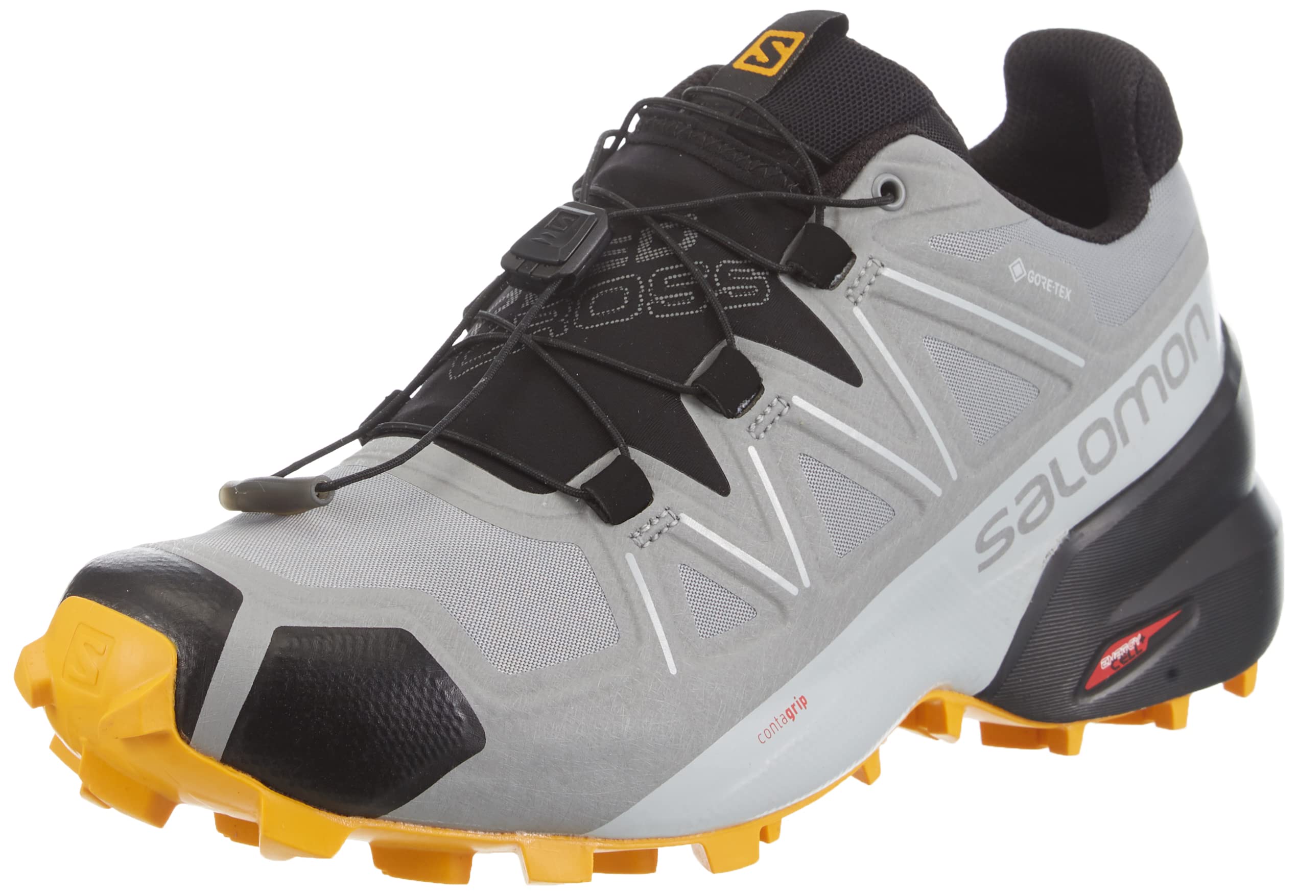 زنانه سالومون کفش‌های پیاده‌روی هایکینگ کمربند بالا Quest Prime GTX، سیاه 43 1/3 EU Monument Black Saffron