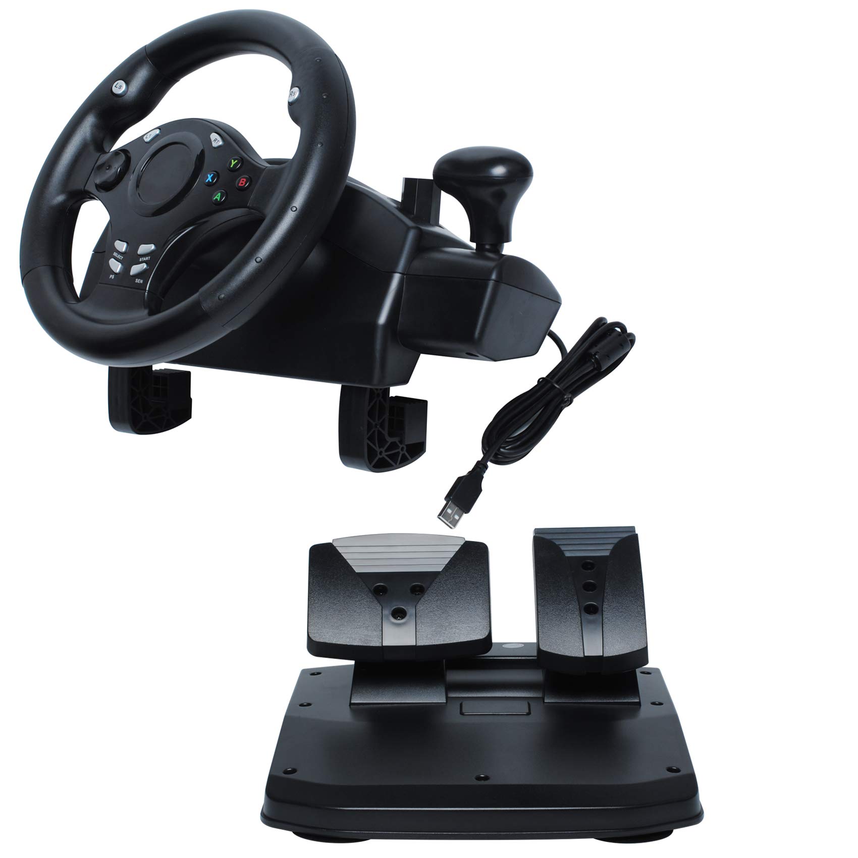 چرخ فرمان بازی R270 درجه همراه با پدال برای استفاده با XBOX ONE، XBOX 360 و کامپیوتر، چرخ فرمان Driving Force برای PS3 و PS4