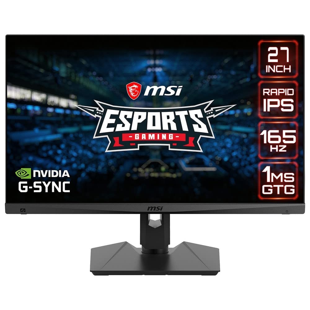 صفحه نمایش بازی MSI Optix MAG274QRF-QD Esports Gaming IPS - سایز 27 اینچ، نسبت تصویر 16:9 WQHD (2560x1440)، 2K، Rapid IPS، 165Hz، 1ms GTG، سازگار با G-SYNC، RGB، HDR، کوانتوم داتس، Adobe 99%، Display Port، HDMI، رنگ مشکی