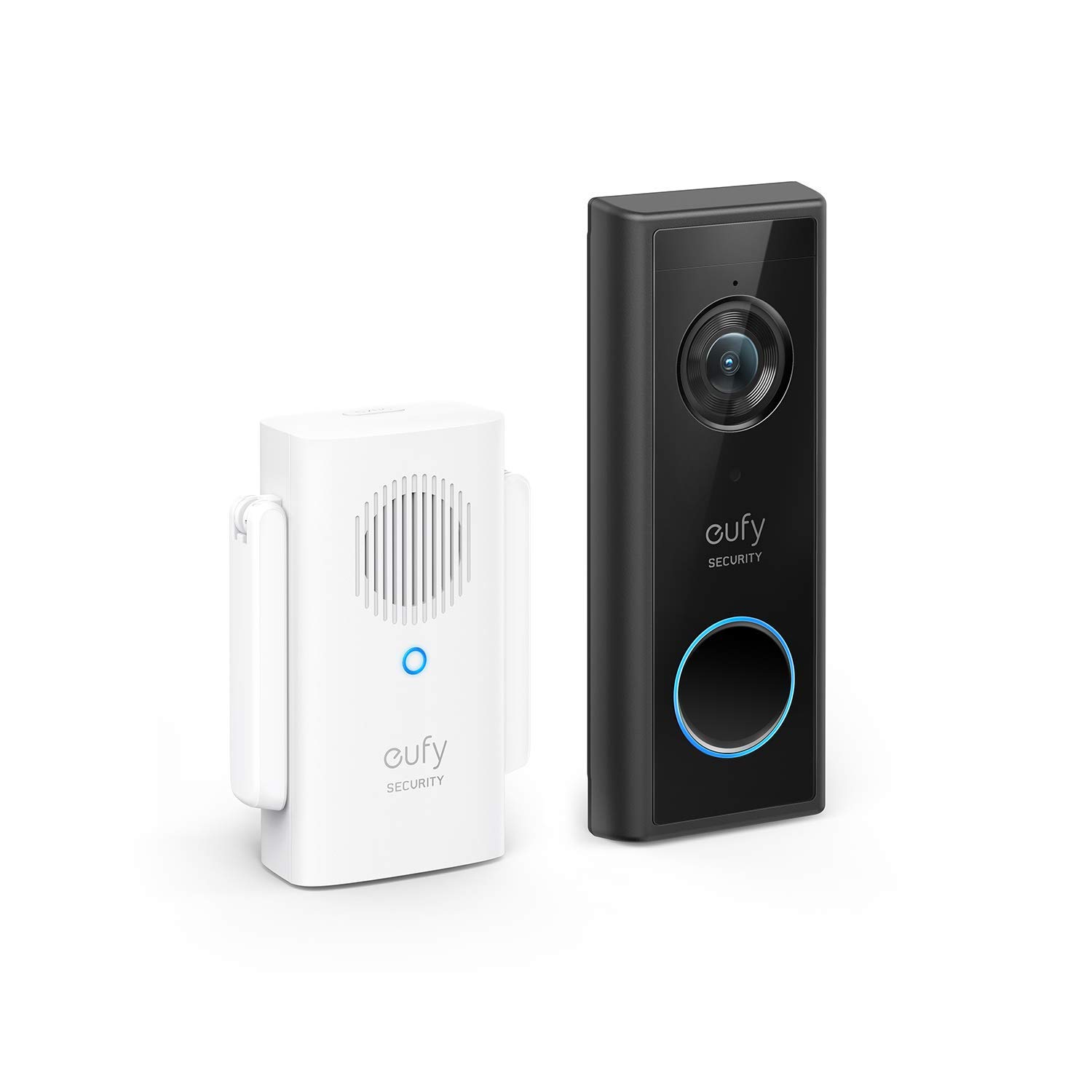 کیت زنگ ویدیویی eufy Security، با وضوح 1080p، باتری 120 روزه، بدون هزینه ماهیانه، شناسایی انسان، صدای دو طرفه، همراه با چایم بی‌سیم رایگان (نیازمند کارت حافظه Micro-SD)