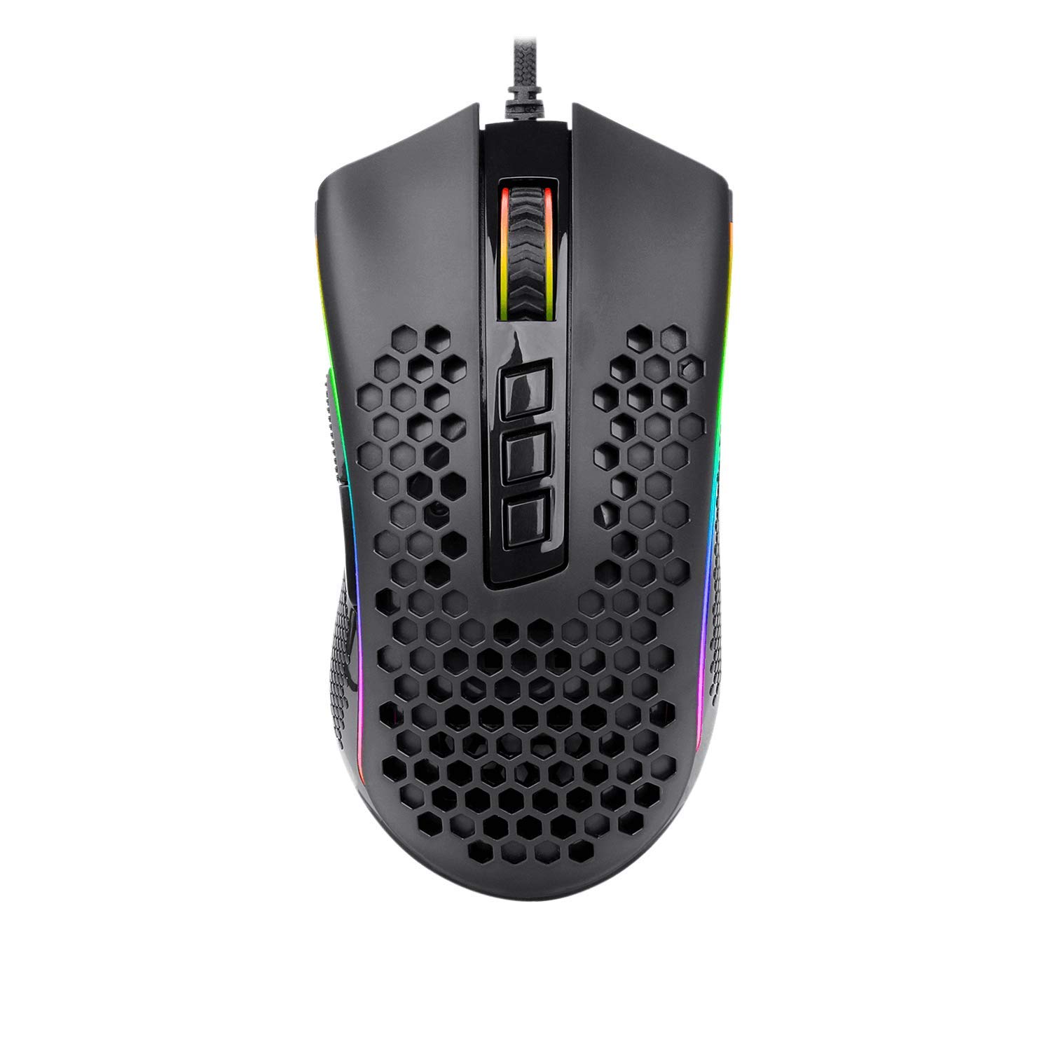 موشوار مخصوص بازی قرمز اژدها M988 با وزن سبک و RGB، پوسته عسلی فوق‌خفیف با وزن ۸۵ گرم - سنسور اپتیکال ۱۶,۰۰۰ DPI - ۸ دکمه قابل برنامه‌ریزی - ثبت دقیق - کابل فوق‌خفیف