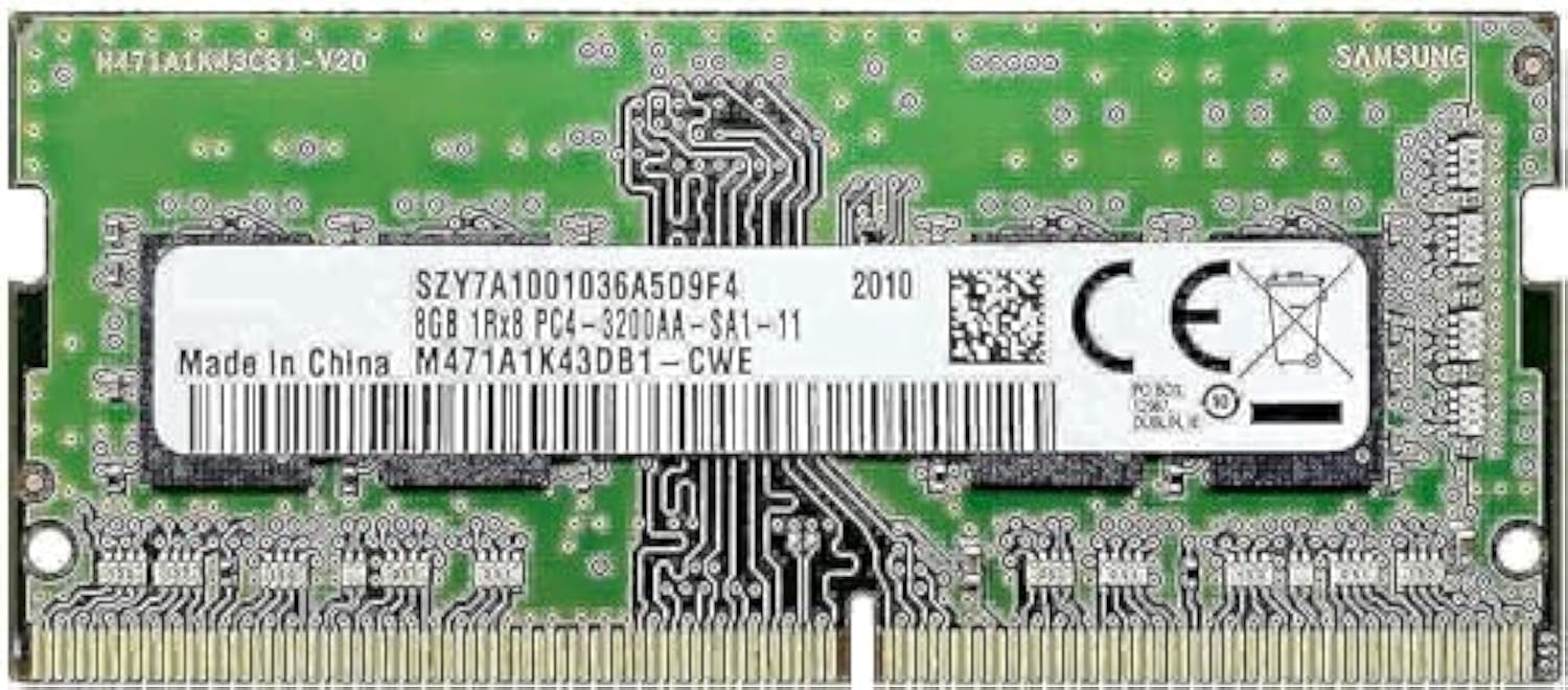 سامسونگ 8 گیگابایت DDR4 3200 مگاهرتز SODIMM PC4-25600 CL22 1Rx8 1.2 ولت 260 پین SO-DIMM ماژول حافظه RAM لپتاپ نوت بوک مدل M471A1K43DB1-CWE