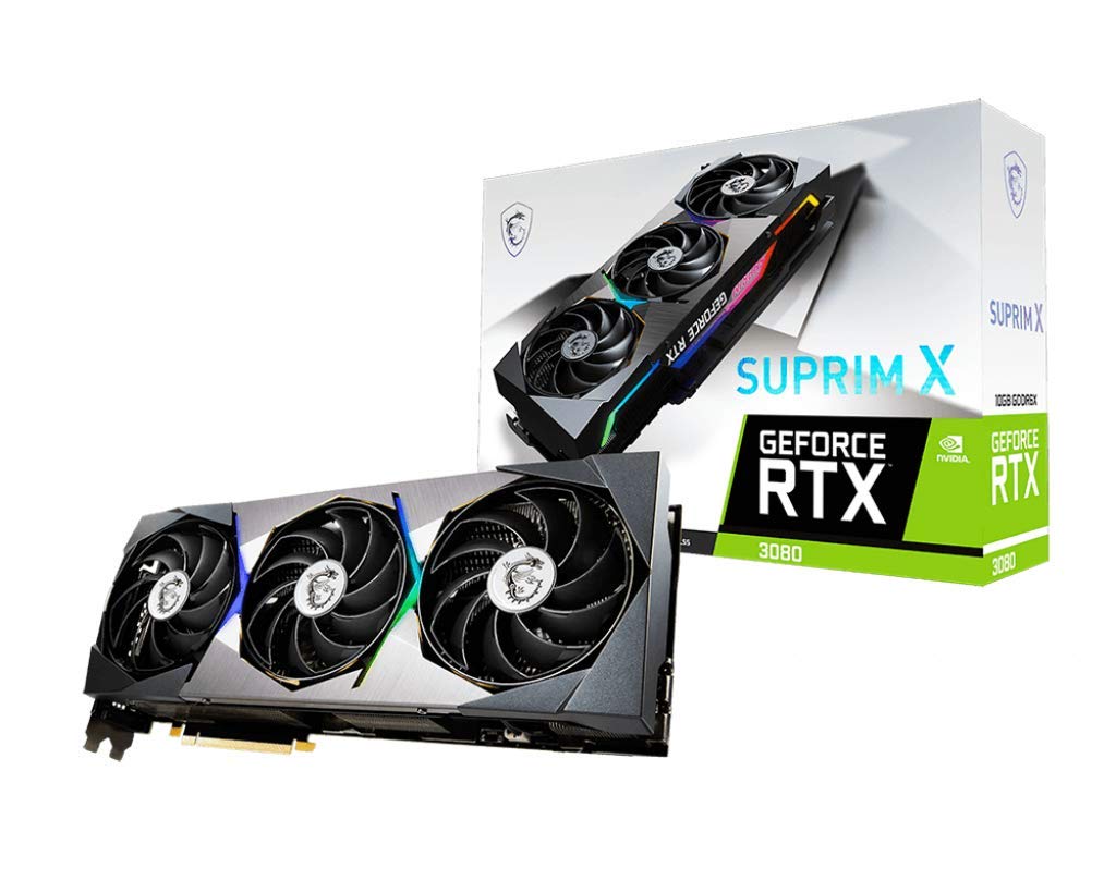 کارت گرافیک Msi Gaming Nvidia Geforce Rtx 3080 10Gb Gdrr6X 320-Bit Hdmi/Dp 1920 Mhz Ampere Architecture Oc (Rtx Suprim X 10G)