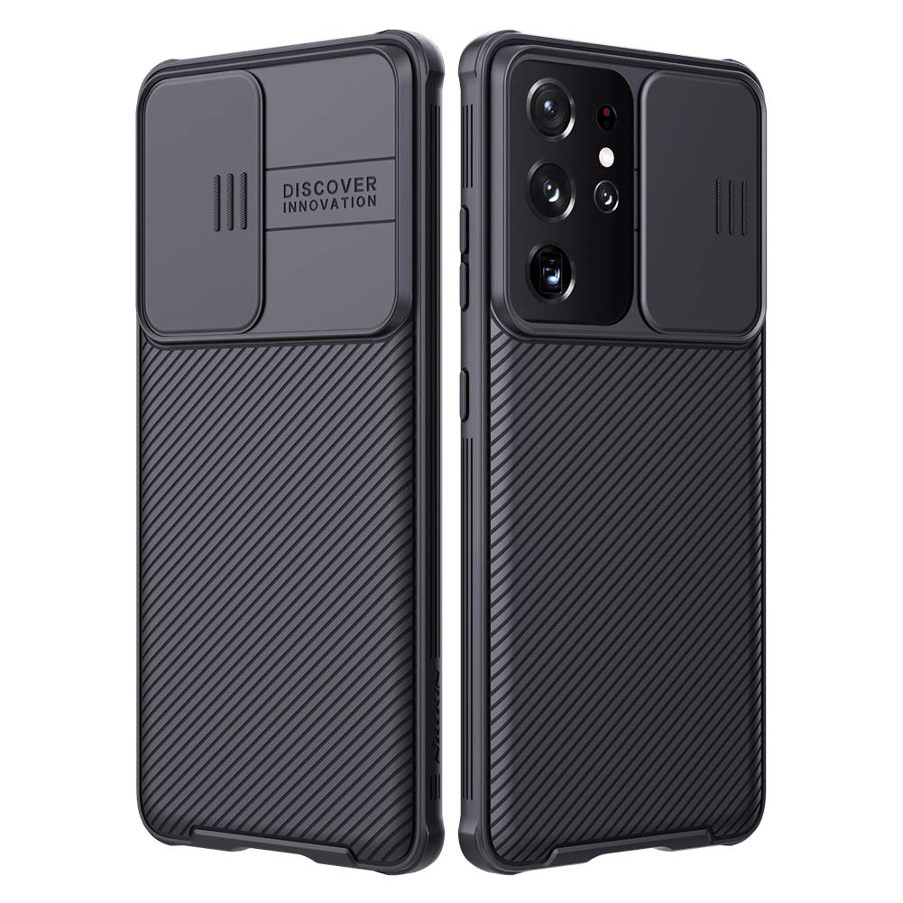 کیس گوشی Nillkin S21 Ultra سال 2021 Nillkin برای گوشی Samsung Galaxy، CamShield Pro با درپوش دوربین قابل انتقال، محافظ نازک 5G (اینچ 6.8) (سیاه)