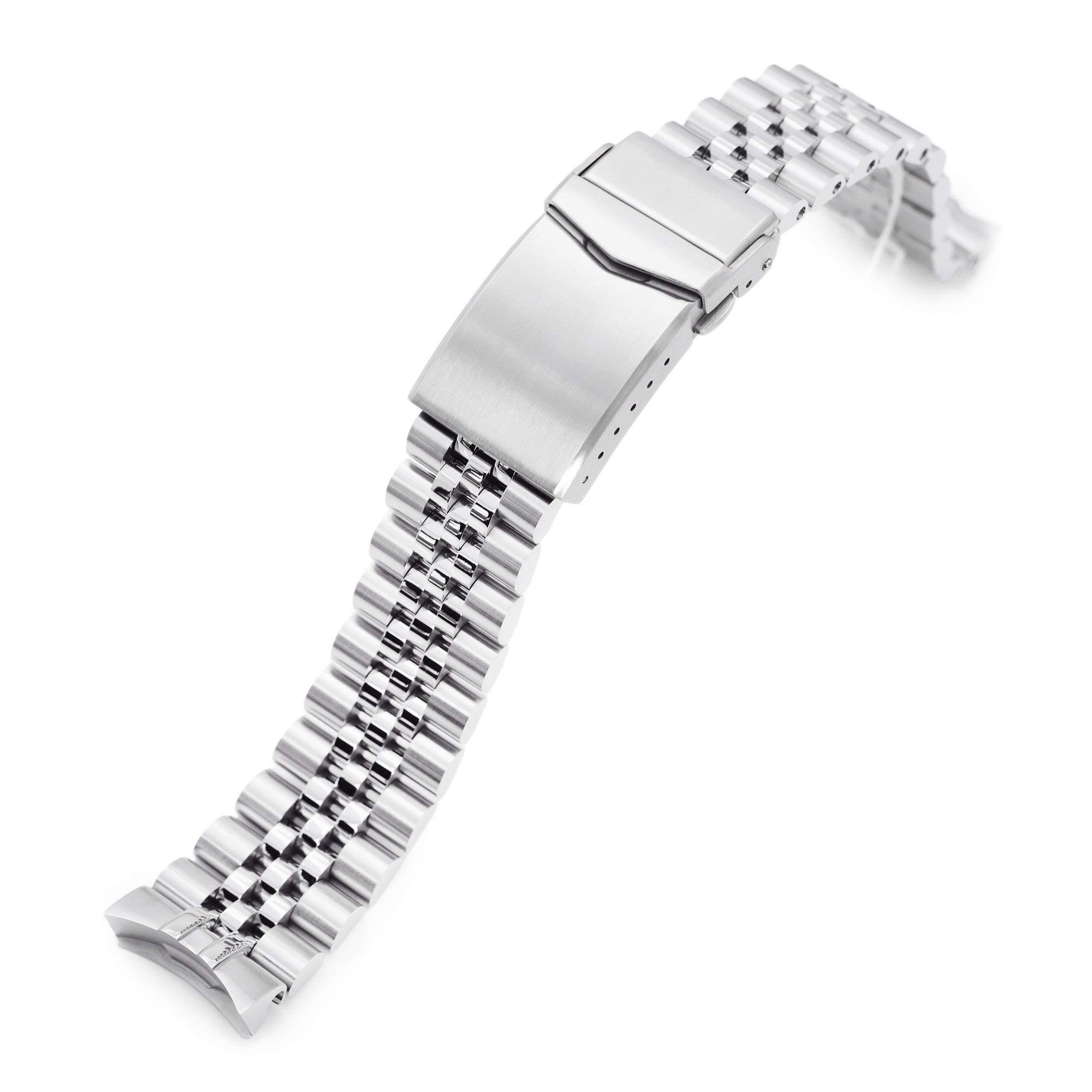 بند ساعت MiLTAT 20mm Super-JUB سازگار با Seiko 5 Sports 40mm SRPE51 SRPE53 SRPE57 SRPG35 V-Clasp 2-Tone Polished