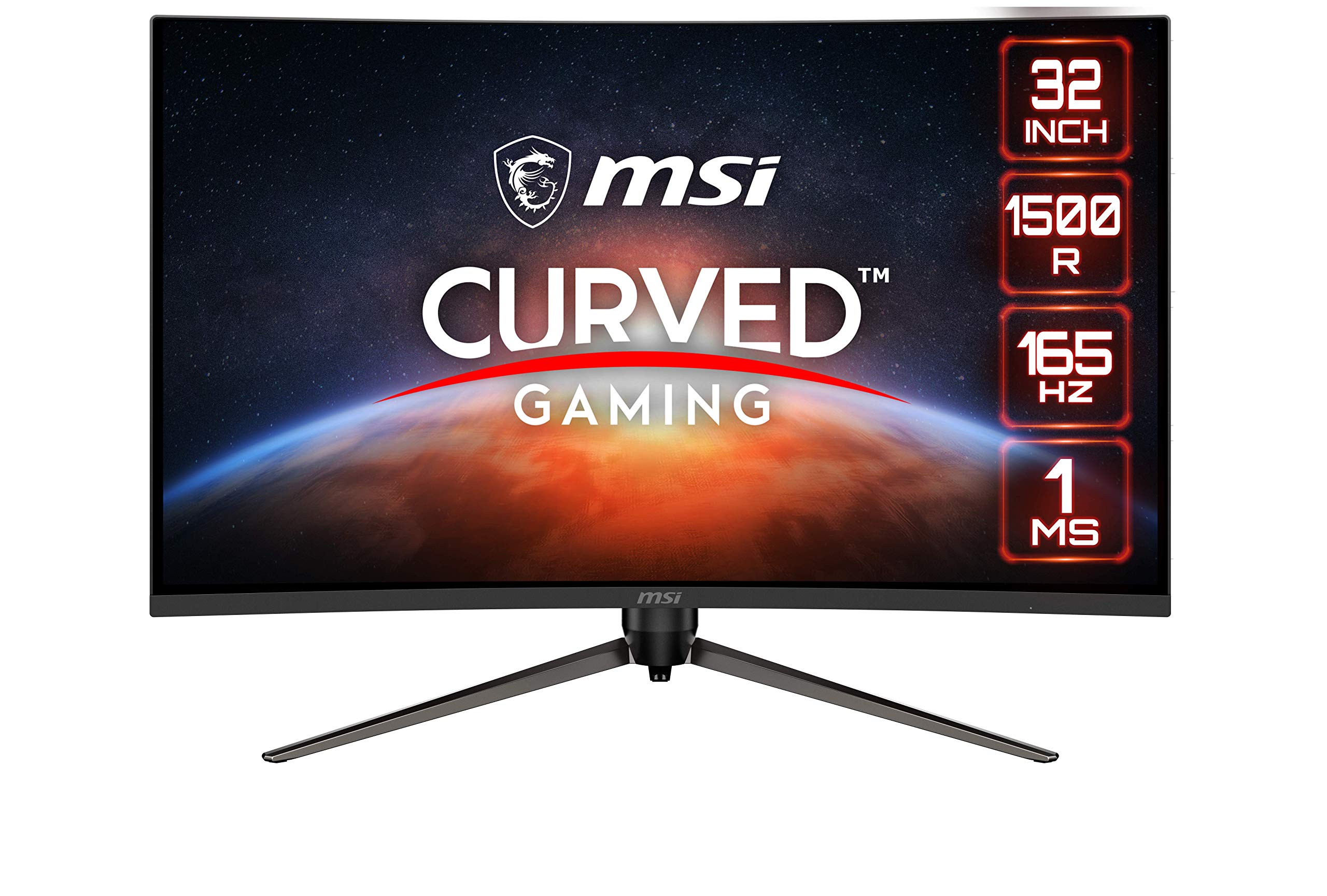 MSI Optix AG321CR نمایشگر بازی منحنی - 31.5 اینچ، Full HD 16:9 (1920 x 1080)، VA، 165Hz، 1ms، 1500R، FreeSync Premium، HDR، RGB، DisplayPort، HDMI، Wide Color Gamut، Anti-Glare، کمترین نور آبی
