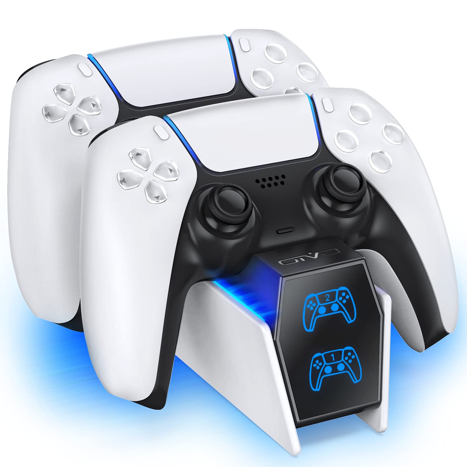 ایستگاه شارژ OIVO PS5، شارژر سریع 2H PS5 برای کنترلر Playstation 5 Dualsense، ارتقاء داده شده آسانسور شارژ PS5 با 2 نوع کابل، شارژر PS5 برای دو کنترلر PS5، USB