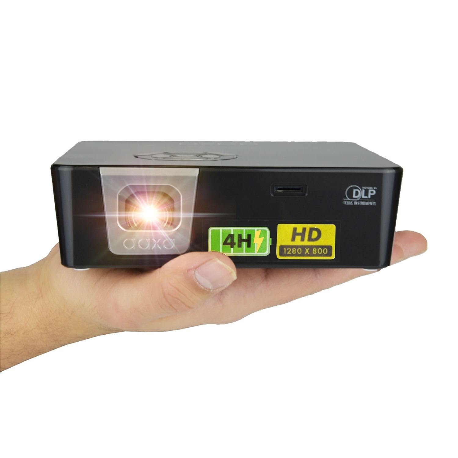 پیکسل ایکس 1000 لومن پروژکتور باتری - باتری 4 ساعته، پشتیبانی DLP 1080p، 30،000 ساعت LED، پاوربانک 15000mAh، ورودی HDMI/USB/microSD - درخشان‌ترین پروژکتور پیکو دنیا