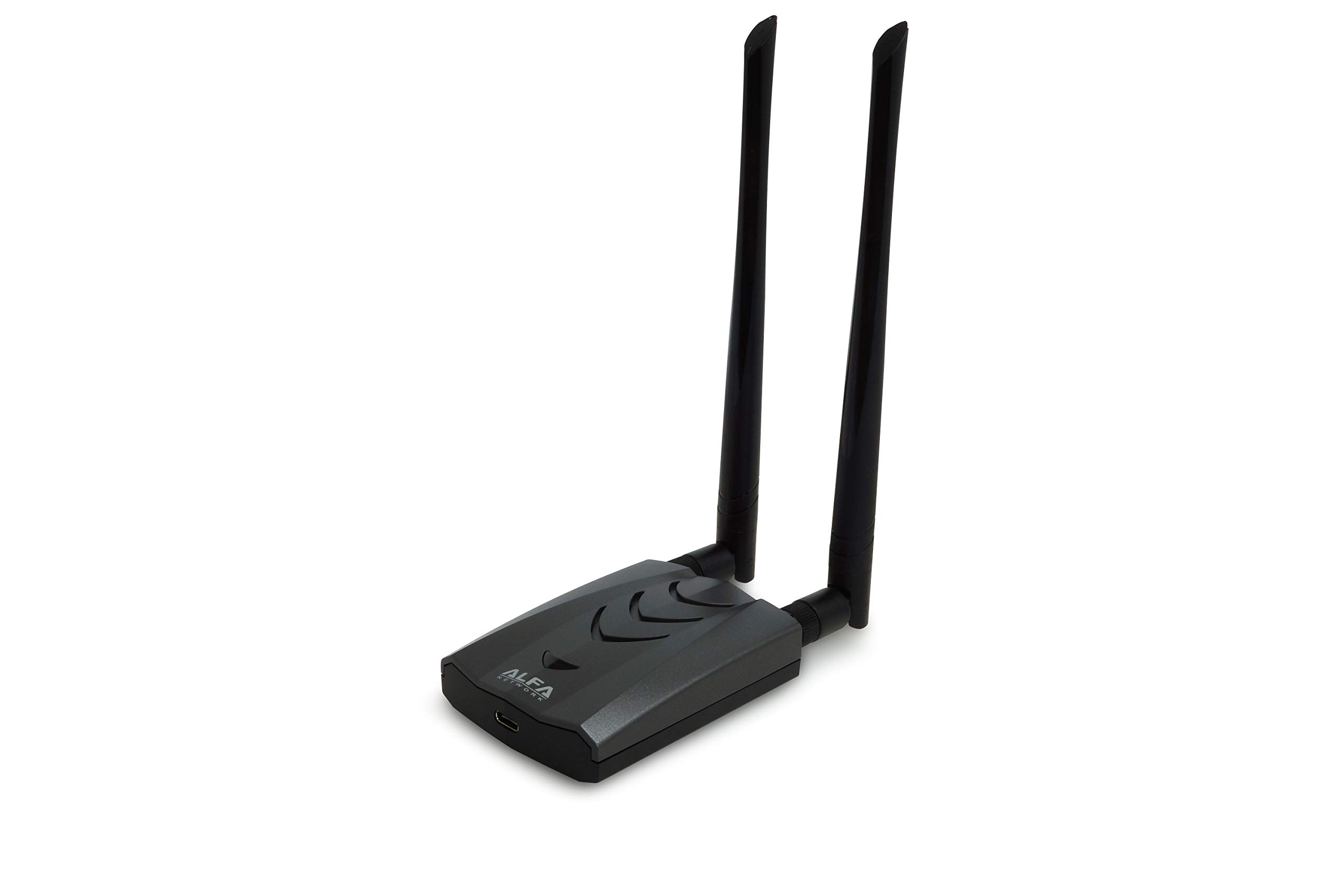 شبکه الفا 【ورژن جدید USB نوع-C وای فای】 AWUS036ACH آداپتور بی سیم دو باند AC1200 با برد بلند دیجیتال-باندی Wi-Fi و دو آنتن خارجی 5dBi - 2.4 گیگاهرتز 300 مگابایت بر ثانیه/5 گیگاهرتز 867 مگابایت بر ثانیه - 802.11ac و A، B، G، N