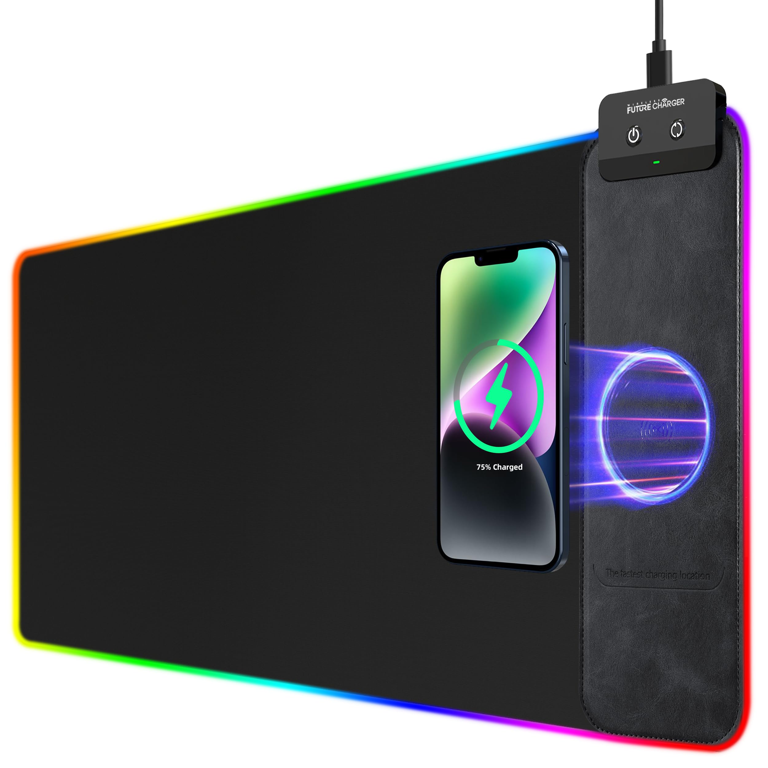 فریمی بازی RGB وایرلس با ابعاد ۳۱.۵ در ۱۱.۸ اینچ، رنگ مشکی، فرم رابریک، رنگ مشکی + RGB