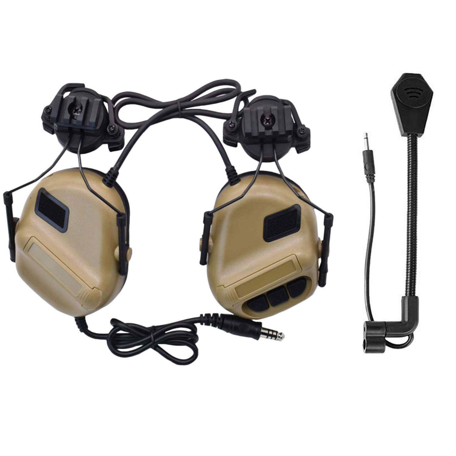 هدست تاکتیکال JFFCESTORE بدون کاهش نویز برای سری Z.Tactical، رنگ قهوه ای روشن