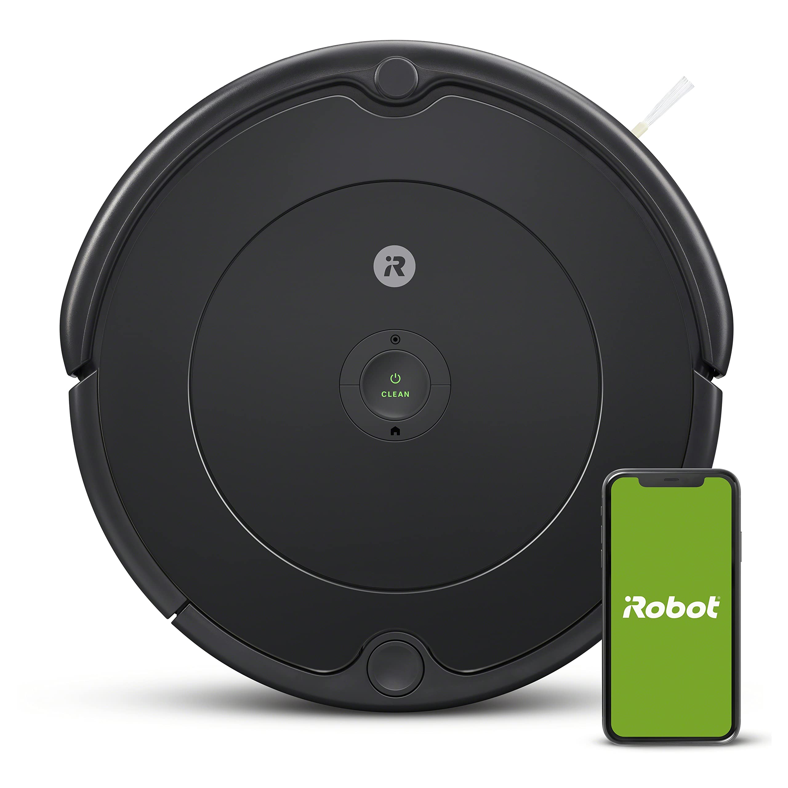 روبات خودرو شارژی iRobot Roomba 694 با امکان اتصال Wi-Fi، مناسب برای موهای حیوان خانگی، فرش، کف‌پوش‌های سخت، شارژ خودکار، رنگ زغالی خاکستری