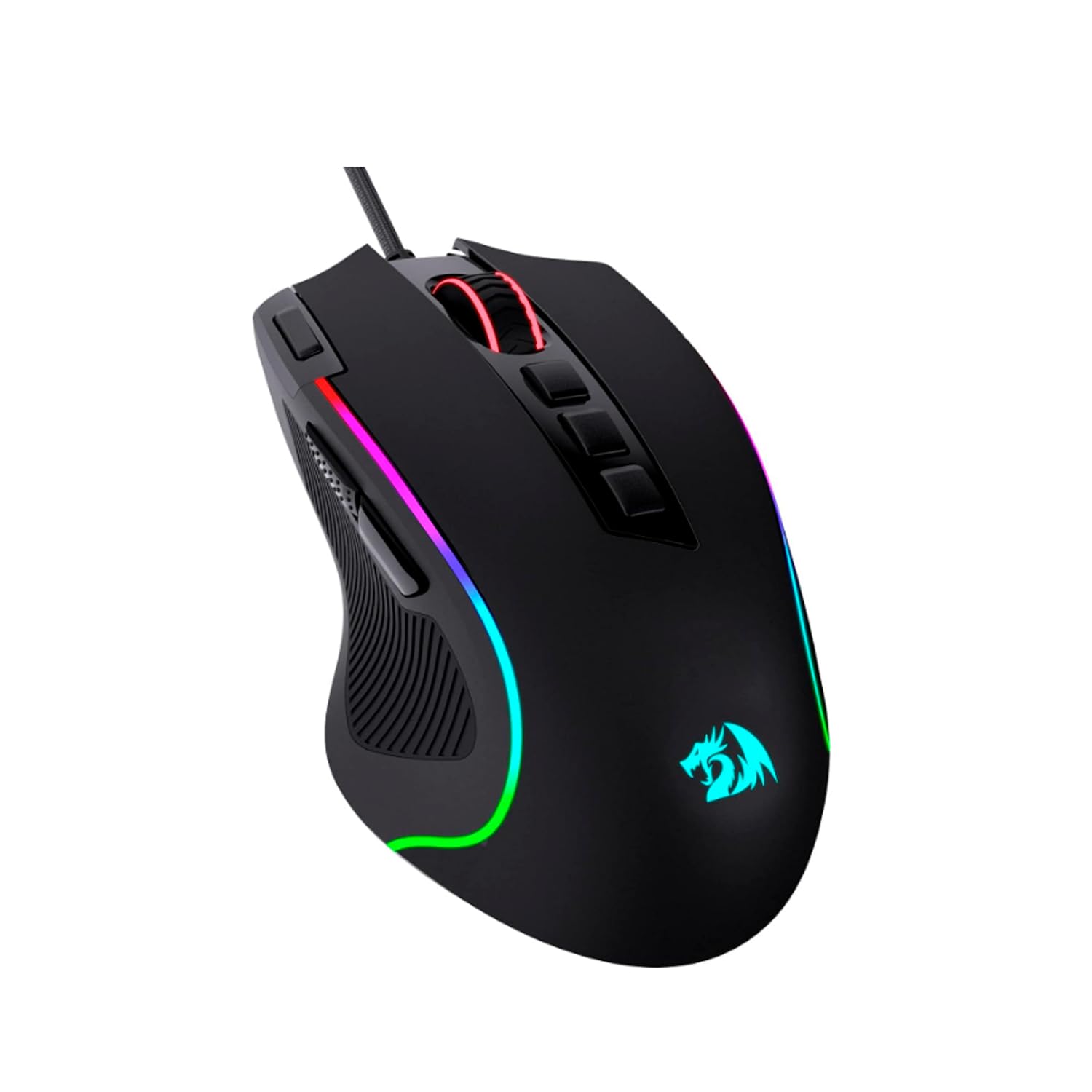 ماوس بازی Redragon M612 Predator RGB، با حسگر نوری با سیم DPI 8000 و 11 دکمه قابل برنامه‌ریزی و 5 حالت نور پس‌زمینه، نرم‌افزار از Keybinds DIY و دکمه Rapid Fire پشتیبانی می‌کند - مشکی