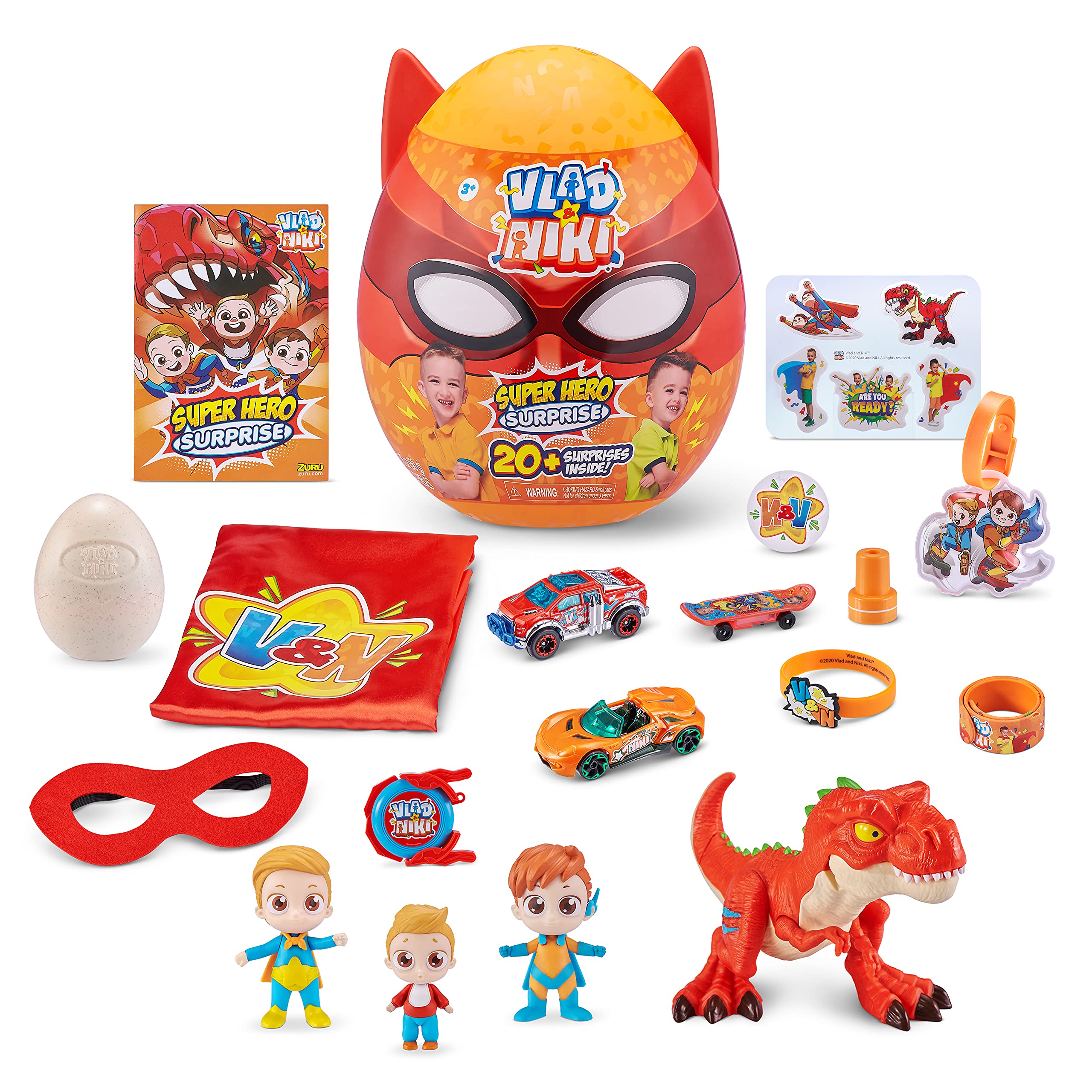ZURU Vlad & Niki Superhero Surprise Egg Red Dino Attack Multicolor M