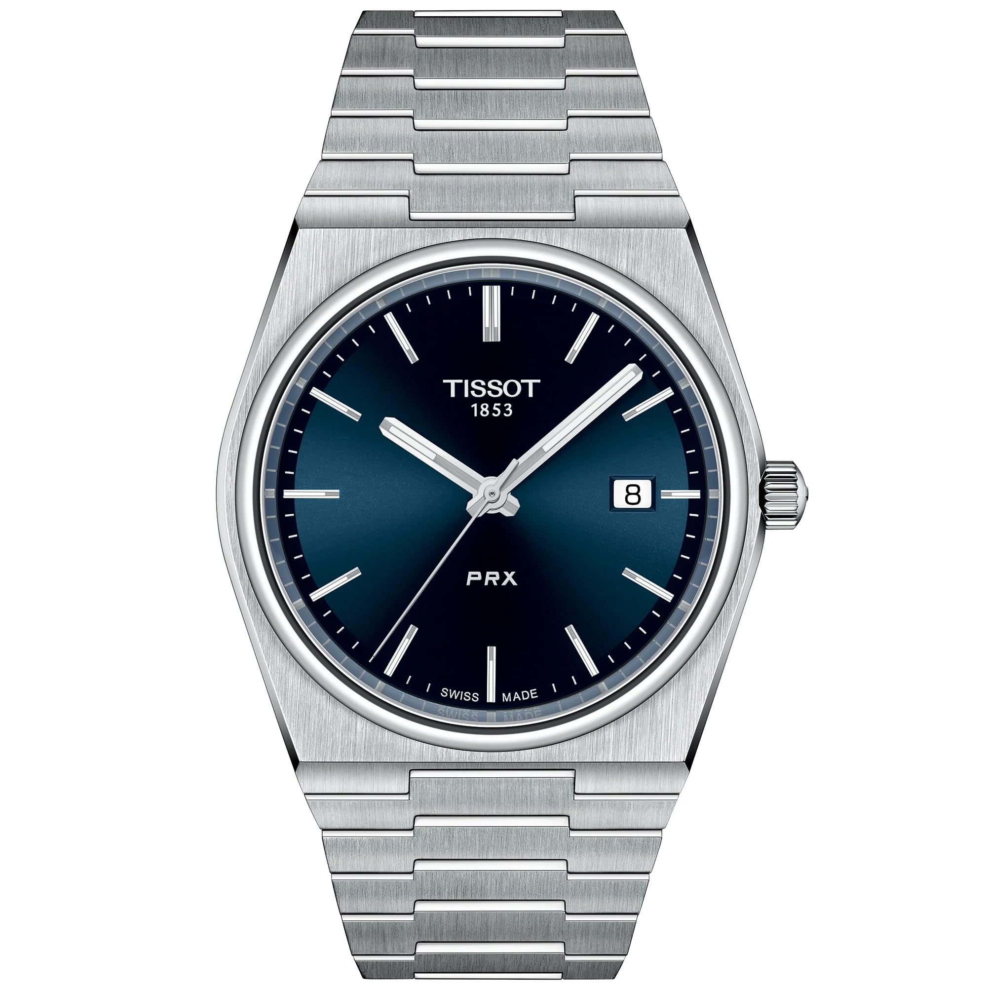 مردانه Tissot PRX با مورد فولادی استنلس استیل 316L، ساعت لباسی خاکستری T1374101104100، خاکستری، حرکت کوارتز
