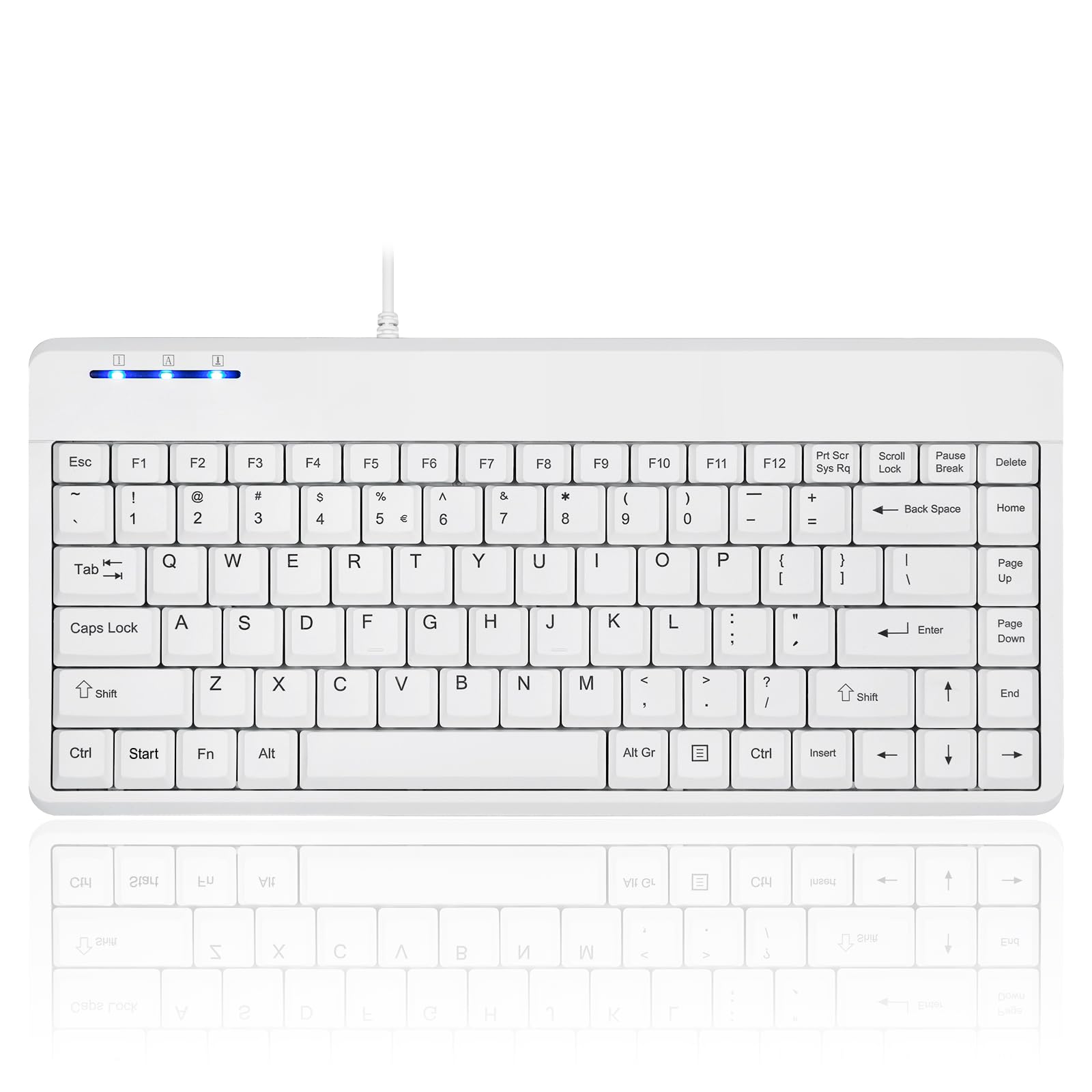 صفحه کلید کوچک USB باسیم Perixx PERIBOARD-409WU US - سفید - انگلیسی آمریکایی