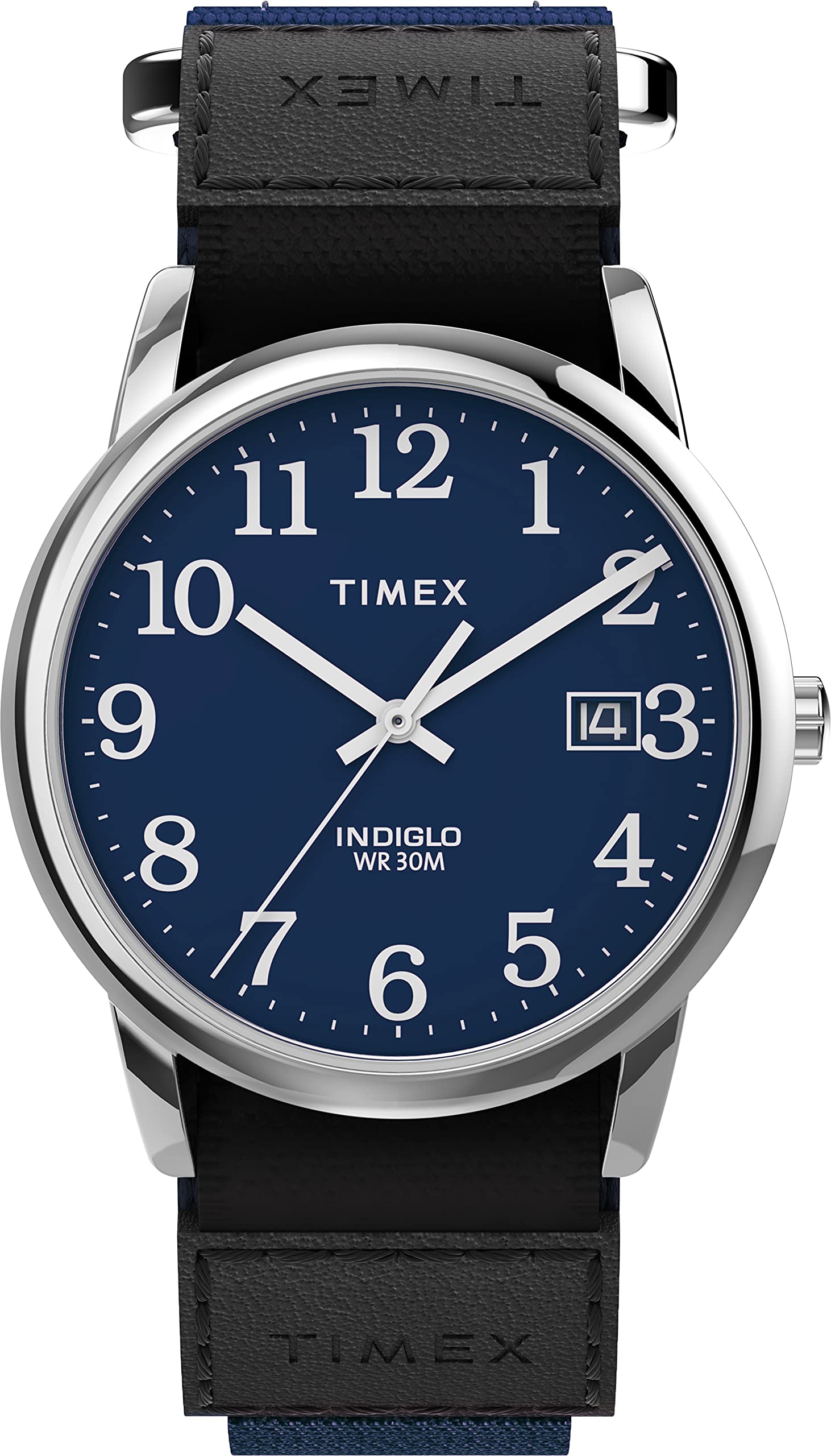 ساعت Timex Easy Reader با بند Fast-wrap 35 میلیمتر و پنجره تاریخ، رنگ آبی
