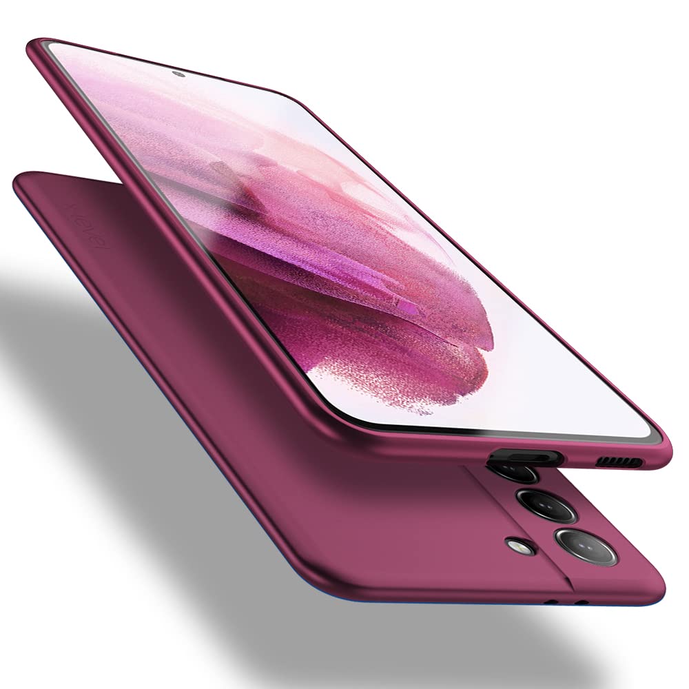 کیس گوشی سامسونگ Galaxy S21 سطح X نازک وزن Soft TPU سوپر اولتراتن [سری نگهبان] کاور پشت گوشی S21 تمام شدت نور روکش مات محافظتی تمام شده مطابق با گوشی سامسونگ S21 قرمز شرابی