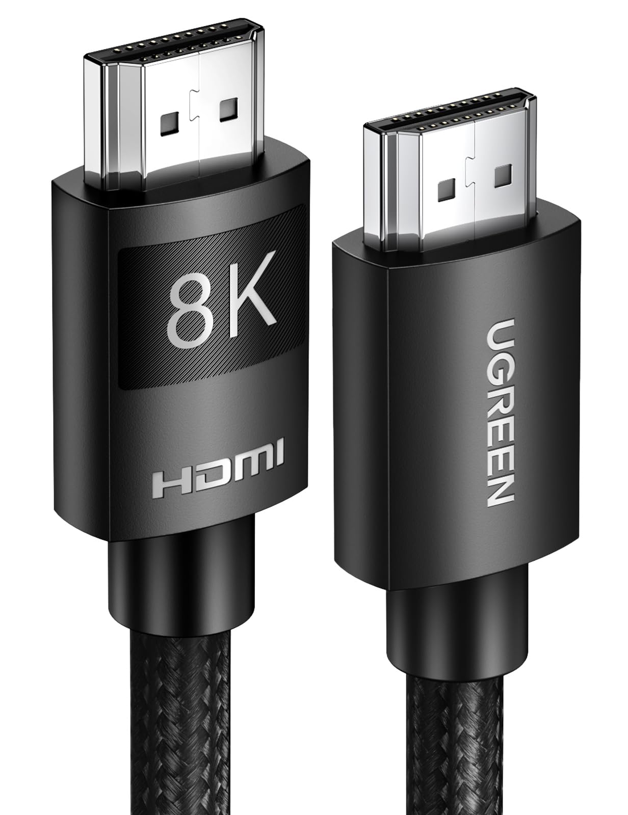 کابل HDMI UGREEN 1 متری HDMI 2.1 Ultra HD با سرعت بالا 48Gbps 8K@60Hz با پوشش گره خورده eARC Dynamic HDR Dolby Vision کامپیوتر MacBook Pro PS5 نینتندو سوئیچ تلویزیون Xbox Roku تلویزیون UHD بلو-ری پروژکتور