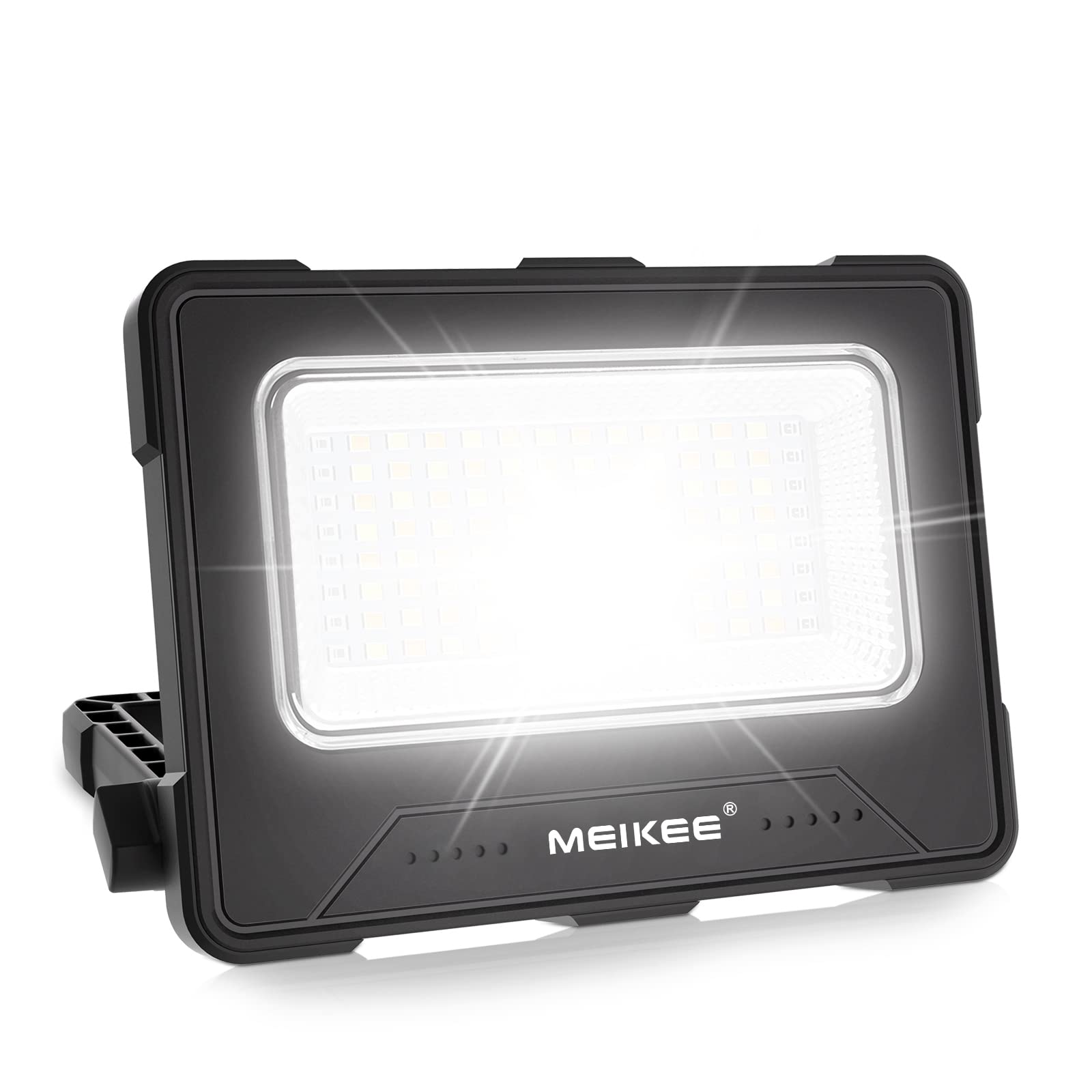 لامپ کاری قابل شارژ 80 وات MEIKEE با 1000 لومن نور قابل حمل برای کمپینگ با 10000mAh باتری خورشیدی قابل تنظیم مناسب برای برش برق اضطراری تعمیر خودرو قطعات جریان موقعیت کار سایت سیاه