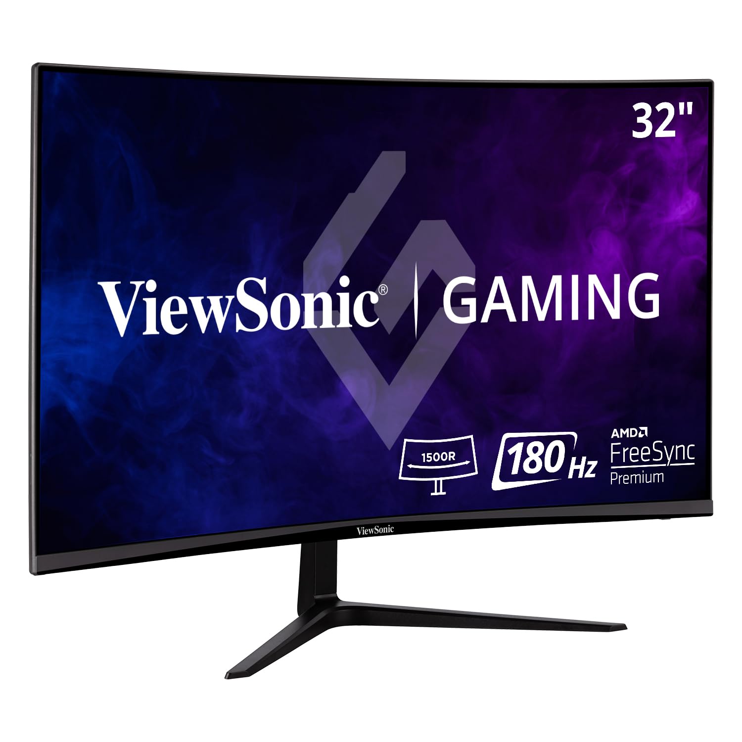 مونیتور بازی منحنی اچ‌دی 32 اینچ ViewSonic VX3218-PC-MHD، 165Hz، 1ms، دارای اسپیکرهای داخلی دوگانه، AMD Adaptive Sync، DisplayPort، 2x HDMI، رنگ مشکی.