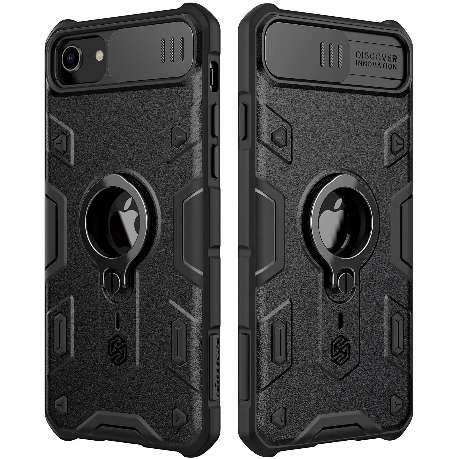 Nillkin iPhone SE 2020 Case - ژن 2، مقاومت نظامی با استند کیک استند رینگ و جلوگیری از دوربین لغزشی، CamShield Armor for 2020